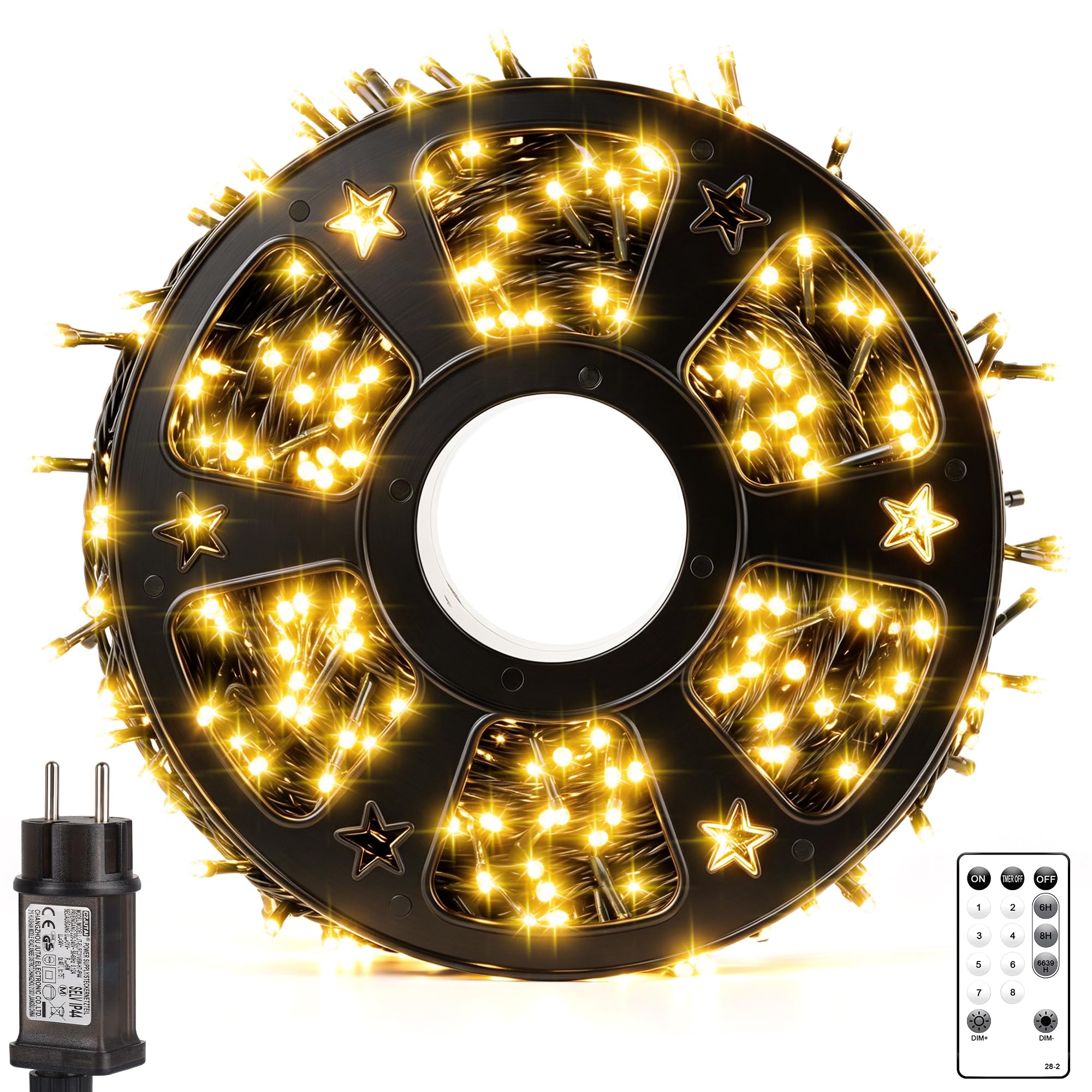 LaiTeny Guirlande LED Extérieur 100m 1000 LED Blanc Chaud avec Télécommande