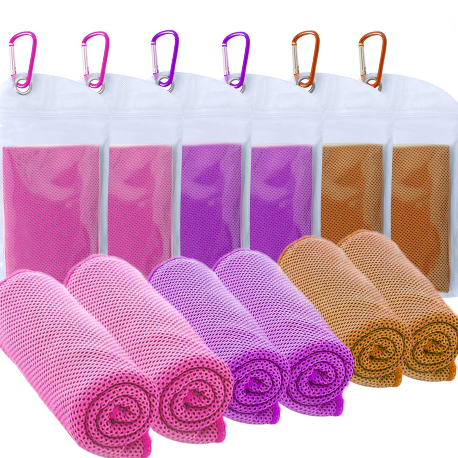 Cooling Towel - Cooling Towels for Neck 6 Pack - Ice Towel Chilly Cool Towel for Athletes, Instant Chill Cooling Cloth as Cool Rags for Neck Cooling Wrap, Neck Cooler, Cold Towel for Hot Weather