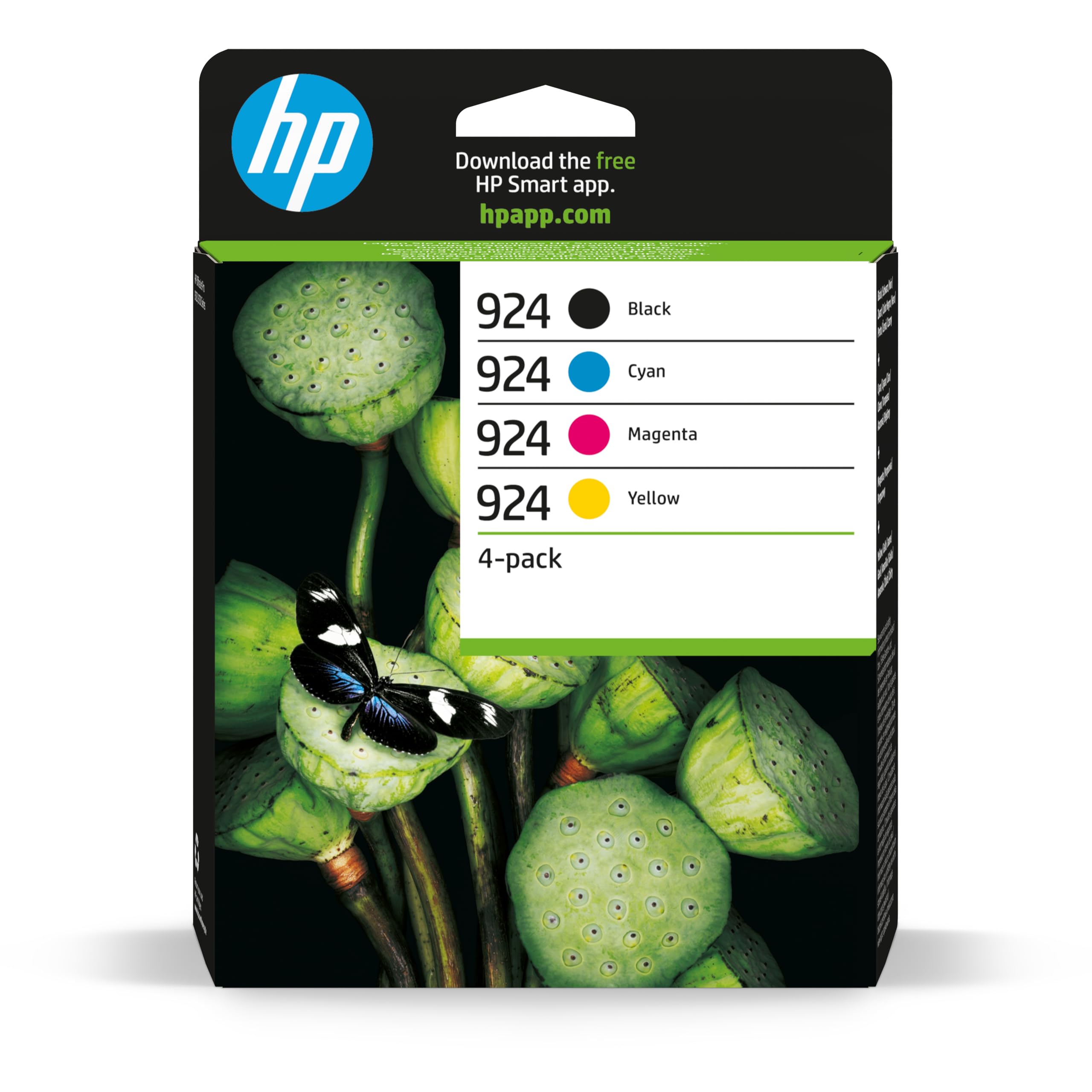HP 924 CMYK Original Ink Cartridge 4-Pack(6C3Z1NE) OfficeJet Pro 8120 series, OfficeJet Pro 8310 series