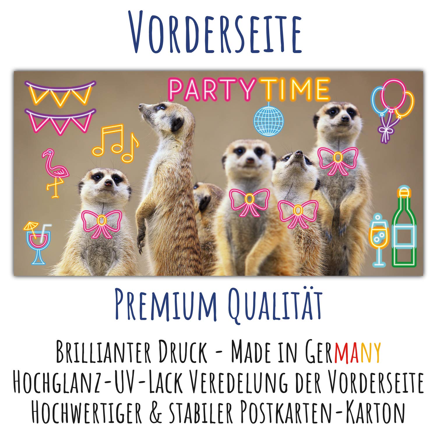 BREITENWERK 96er SPAR-SET: 96 ERDMÄNNCHEN Einladungskarten mit 2 verschiedenen Motiven - lustige Einladungen zum Geburtstag Kindergeburtstag Themen Party für Mädchen Jungen Teenager & Erwachsene