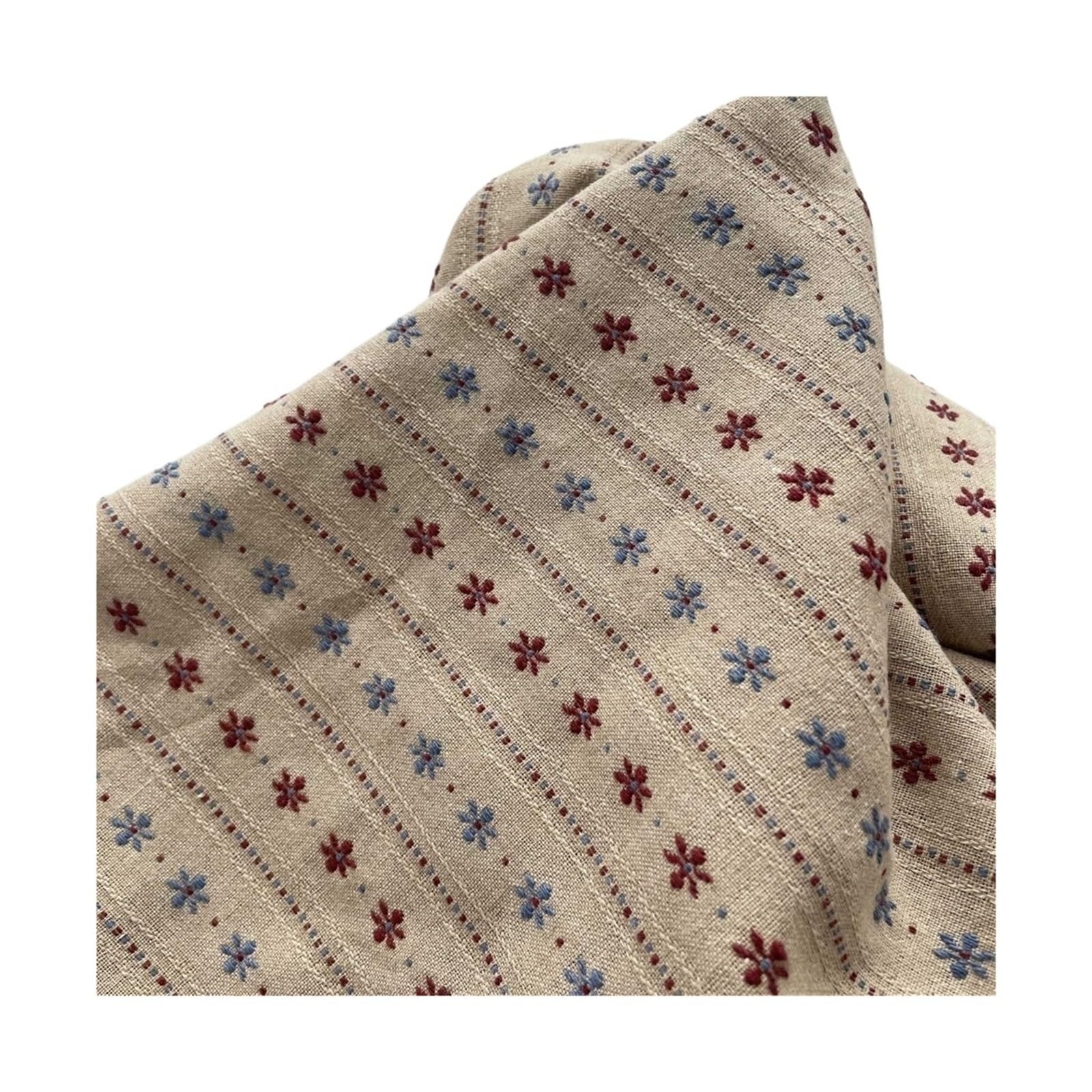 Popeline Di Cotone A Righe Tessuto di cotone da cucito con stampa floreale a strisce di colore beige(140x300cm)