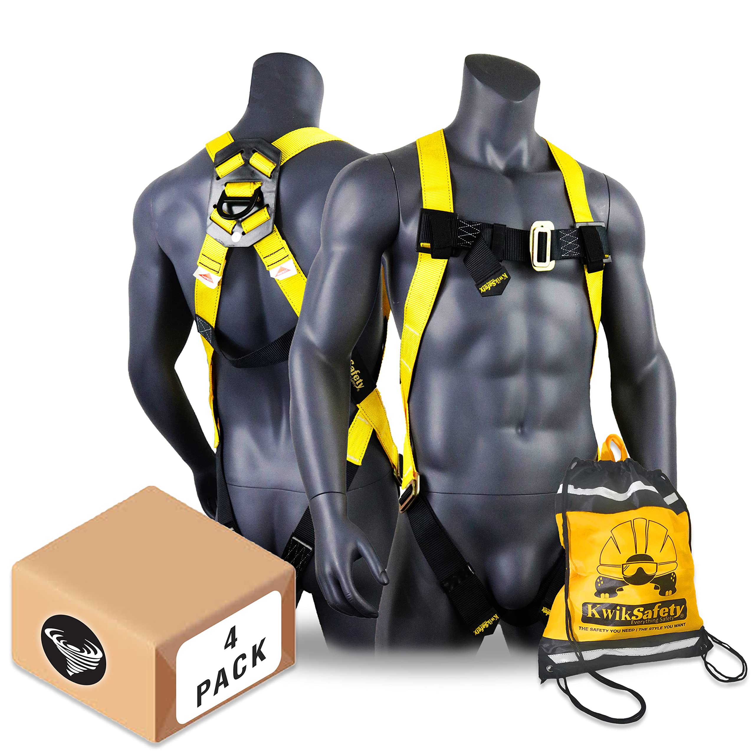 KwikSafety - Charlotte, NC - TORNADO Fall Protection Safety Harness [Full Body Single D-Ring] Construction ANSI Tested OSHA