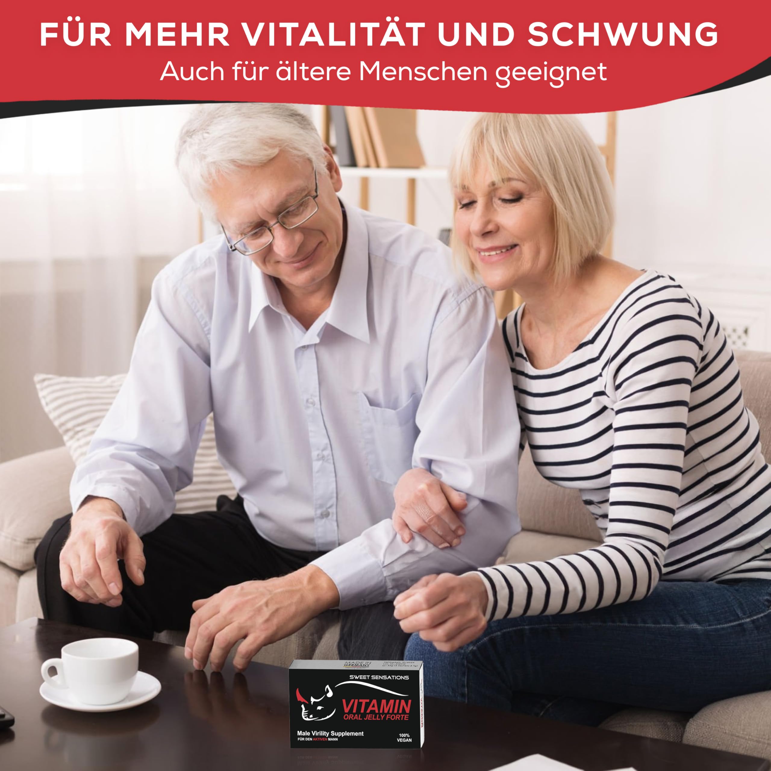 Complejo Vitamínico con Maca con Tribulus, Vitamin Oral Jelly Forte, Fórmula Natural para Hombres Extra Fuerte, HACCP en Alemania, 2 Paquetes de Prueba