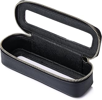 Makeup Brush Case Slim Clear Makeup Bag Travel Cosmetic Case and Waterproof Toiletry Makeup Bag with Zipper Purse Organizer for Women (Black, Slim)