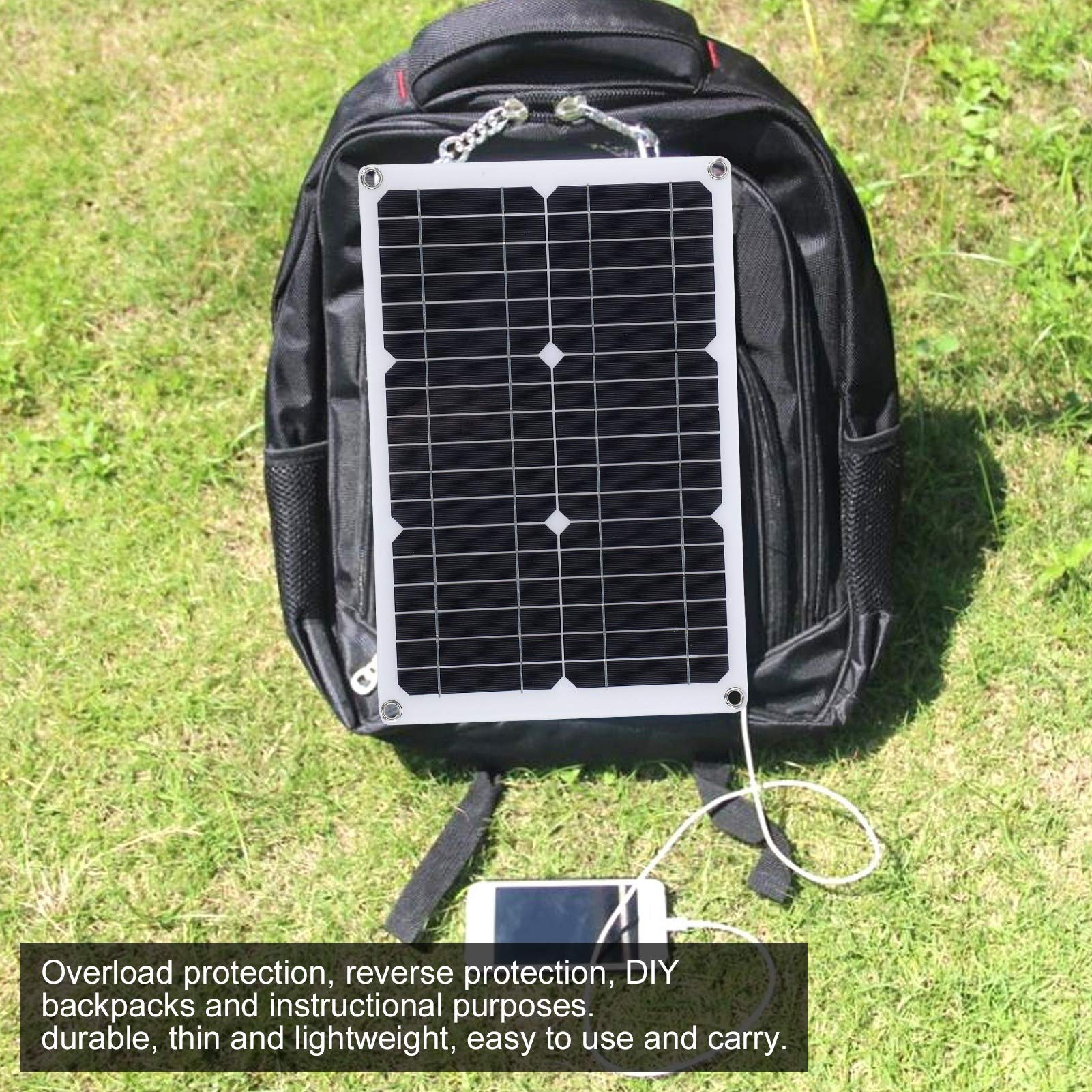 Diyeeni Pannello Solare Monocristallino 20W 18V, Doppia USB Portatile