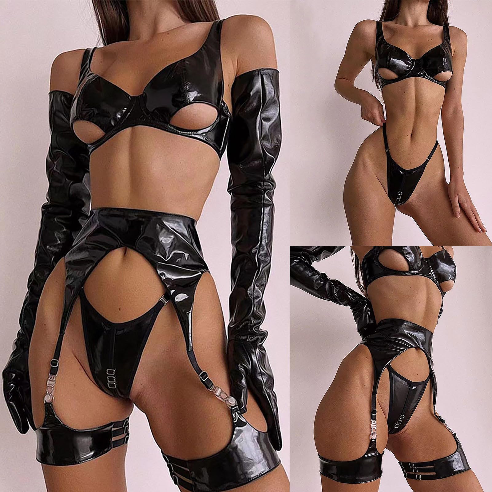 Coquine Hot Body Femme Coquin SM Corset Jupe BDSM Club Libertin Sexy Tenue Cosplay Cuir Robe Luxe Harnais Ouverte Luxe String Dominatrice Combinaison