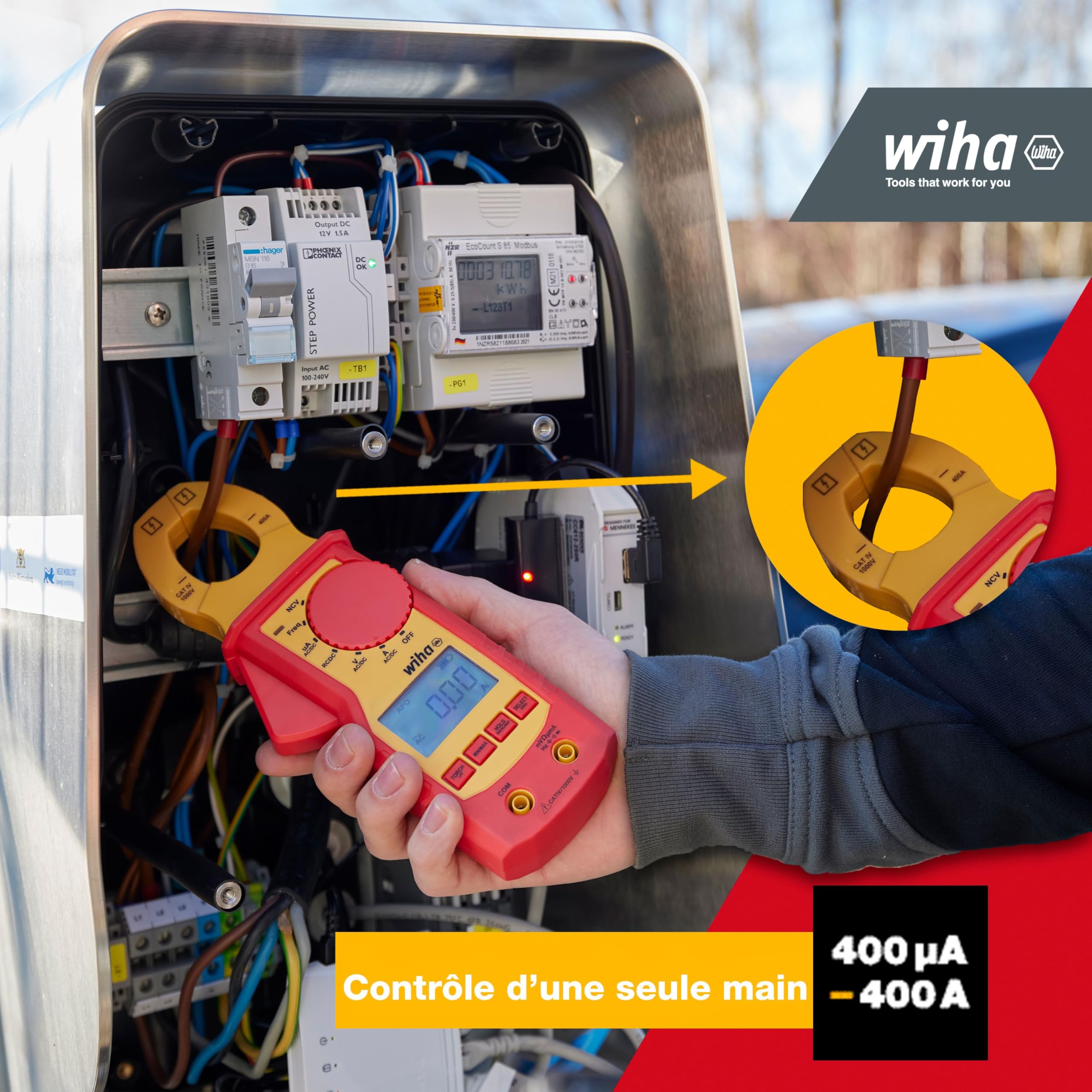 Wiha 45219 Pince ampèremétrique numérique CAT IV 1000 V