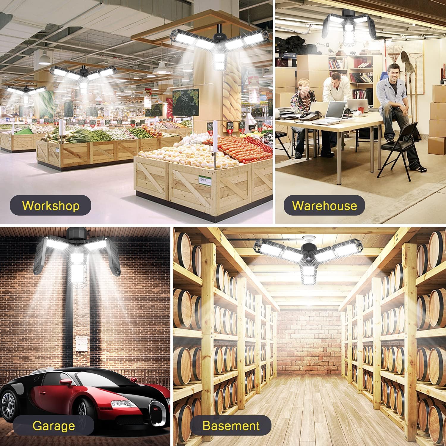 70% оƒƒ Evеrуthіng 2 Pack Garage Light LED Garage Light E26/E27 Garage Lights, Ceiling LED Shop Light, 120W Deformable Garage Lights, LED Garage Lighting Garage Light Bulb, LED Lights for Garage Organization, Basement Frее Shірріng 🛒 2 Pack Garage Light LED Garage Light E26/E27 Garage Lights, Ceiling LED Shop Light, 120W Deformable Garage Lights, LED Garage Lighting Garage Light Bulb, LED Lights for Garage Organization, Basement