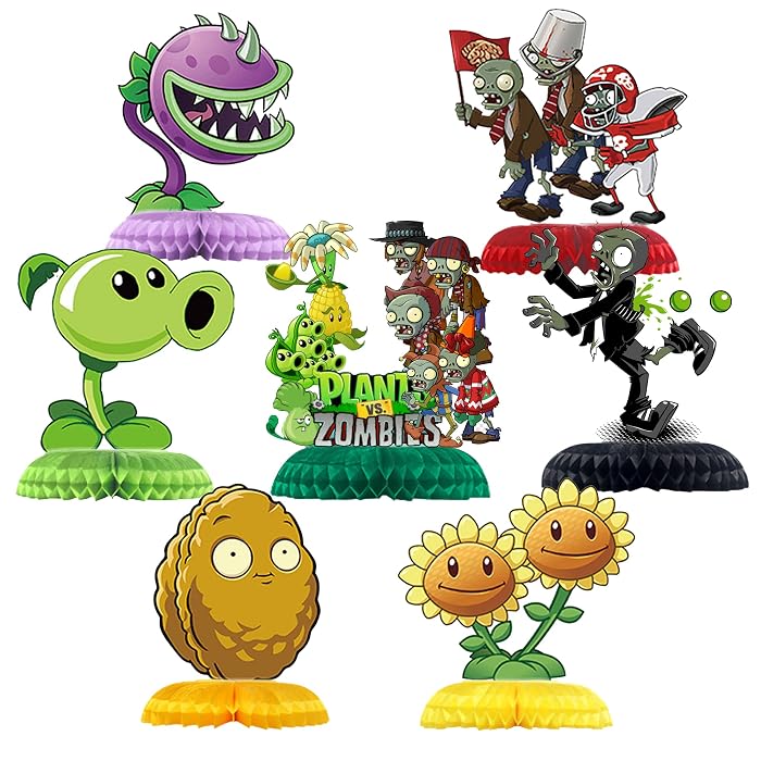 Buy Plants vs Zombies Birthday Party Supplies, 7Pcs Game Theme ...