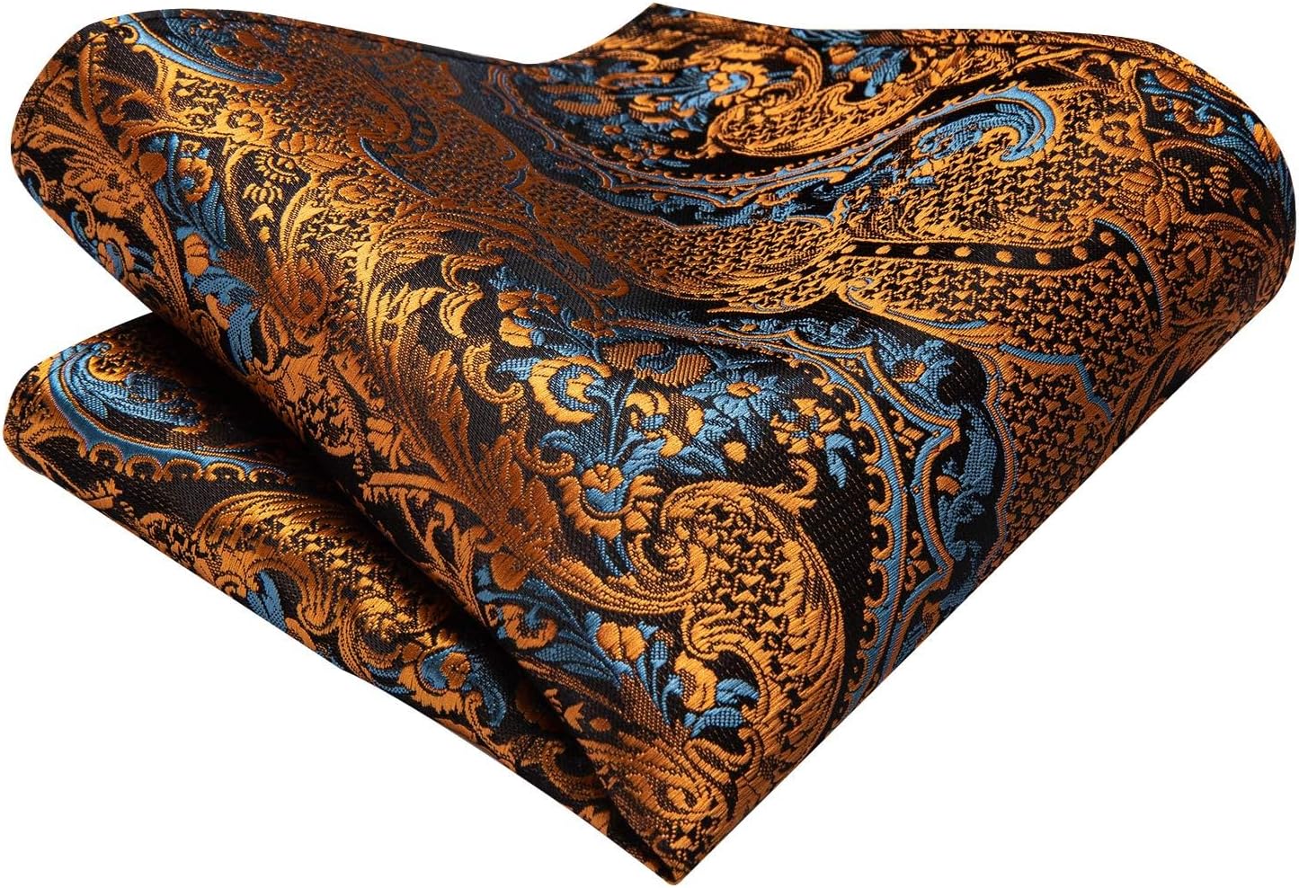 Hi-Tie Silk Ascot for Men Self Tie Men's Cravat and Flower Lapel Pin Handkerchief Cufflinks Set for Wedding Party - Image 7