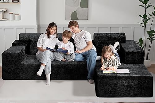 Miniatura 6 de HABUTWAY Sofá modular modular en forma de L de 105 pulgadas para sala de estar, no requiere montaje, sofá modular cómodo con asiento profundo para