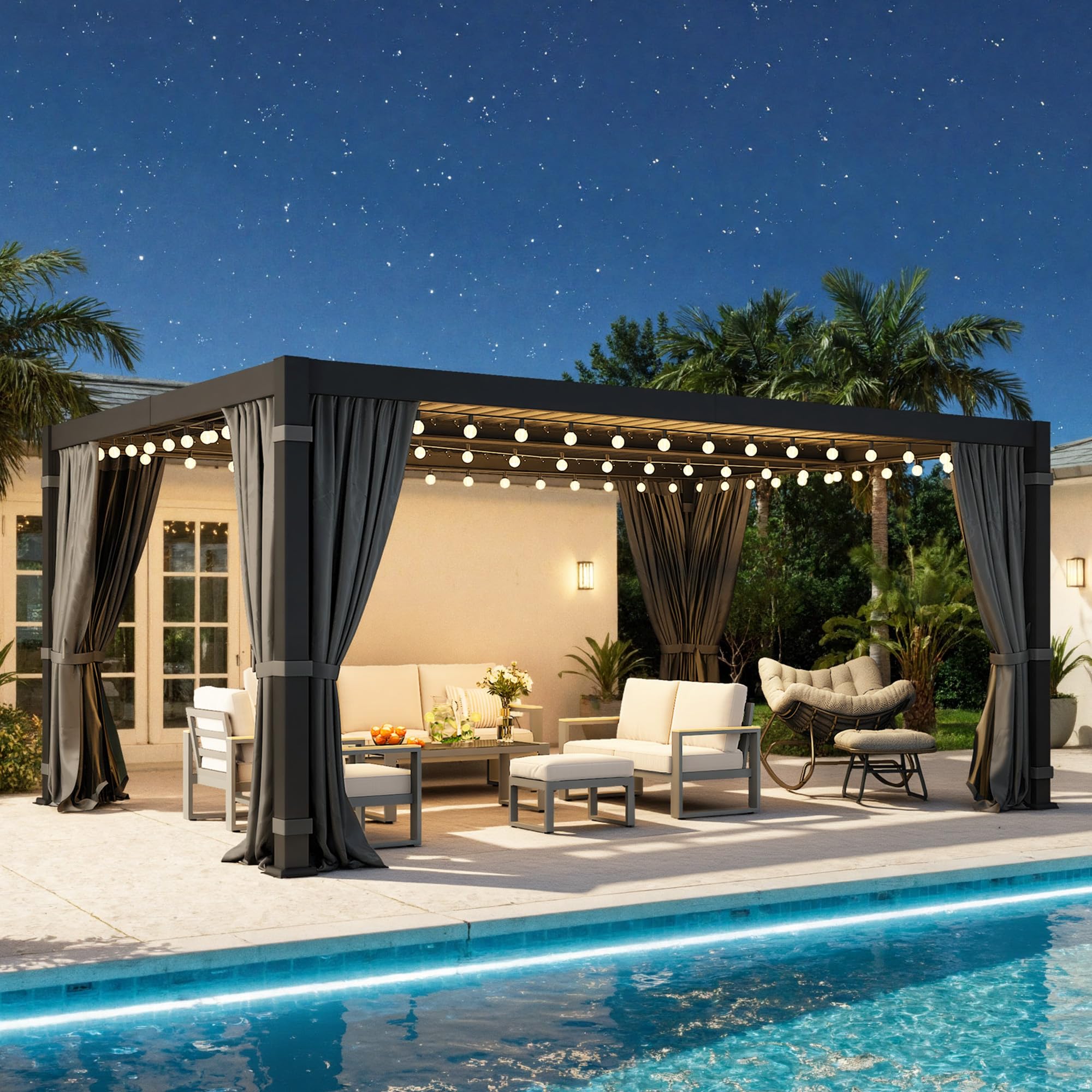 Amazon.com: Pergola 12'x16' with Thick Aluminum Frame, Adjustable