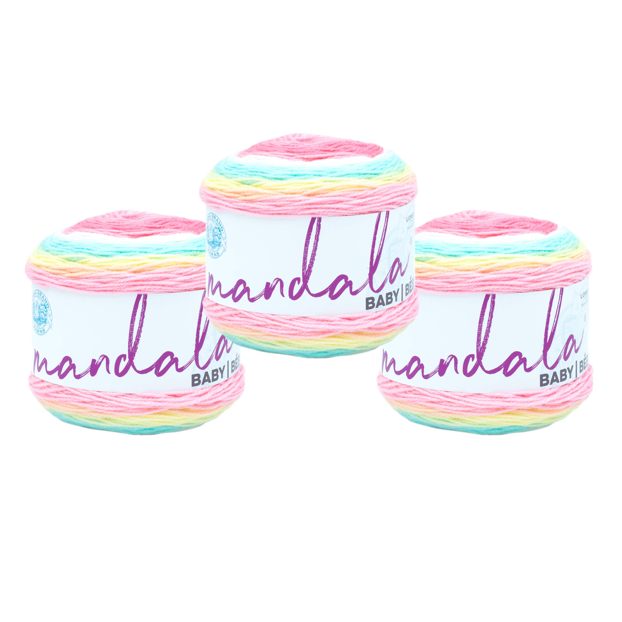 (3 Pack) Lion Brand Yarn Mandala Baby Yarn, Narnia