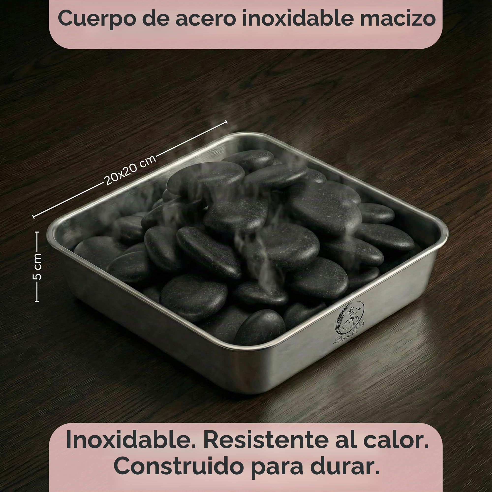 Juego de cuencos de vapor para horno de piedra lava: Hornea pan perfecto con vapor de agua – Pan crujiente y pasteles como un panadero profesional (plata piedras negras)