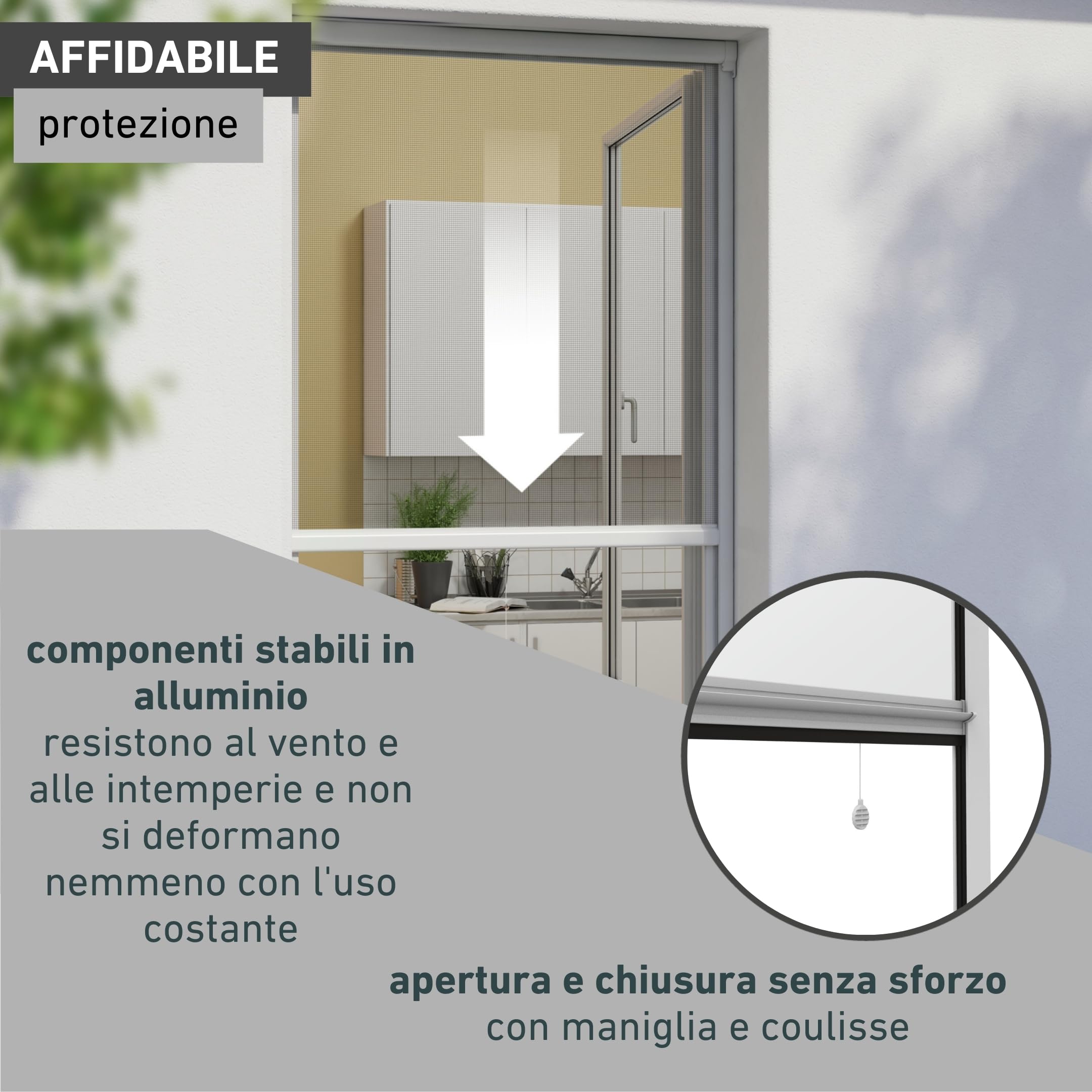 Windhager Protezione Insetti Basic, Zanzariera Avvolgibile in Alluminio, Kit Fai Da Te, 130 x 160 cm, Bianco, 04501