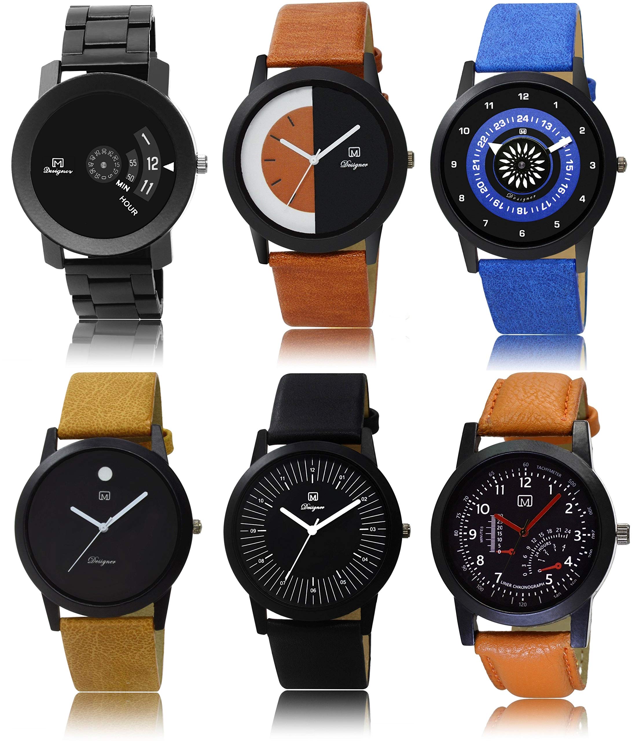 OM DESIGNER Slim Combo of 6 Analogue Multi color Dial Mens & Boys Watch-OM-WTC-4825 (B07YHWTM4W) Amazon Price History, Amazon Price Tracker