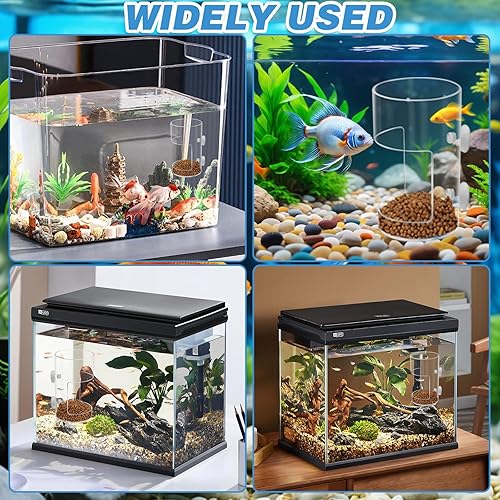 New Fish Tank Feeding Tray with Suction Cup, Feeding Tube Supplies, Tank Divider Supplies, Breeder Box for Aquarium, Round Aquariums & Fish Bowls Accessories(2Pcs)