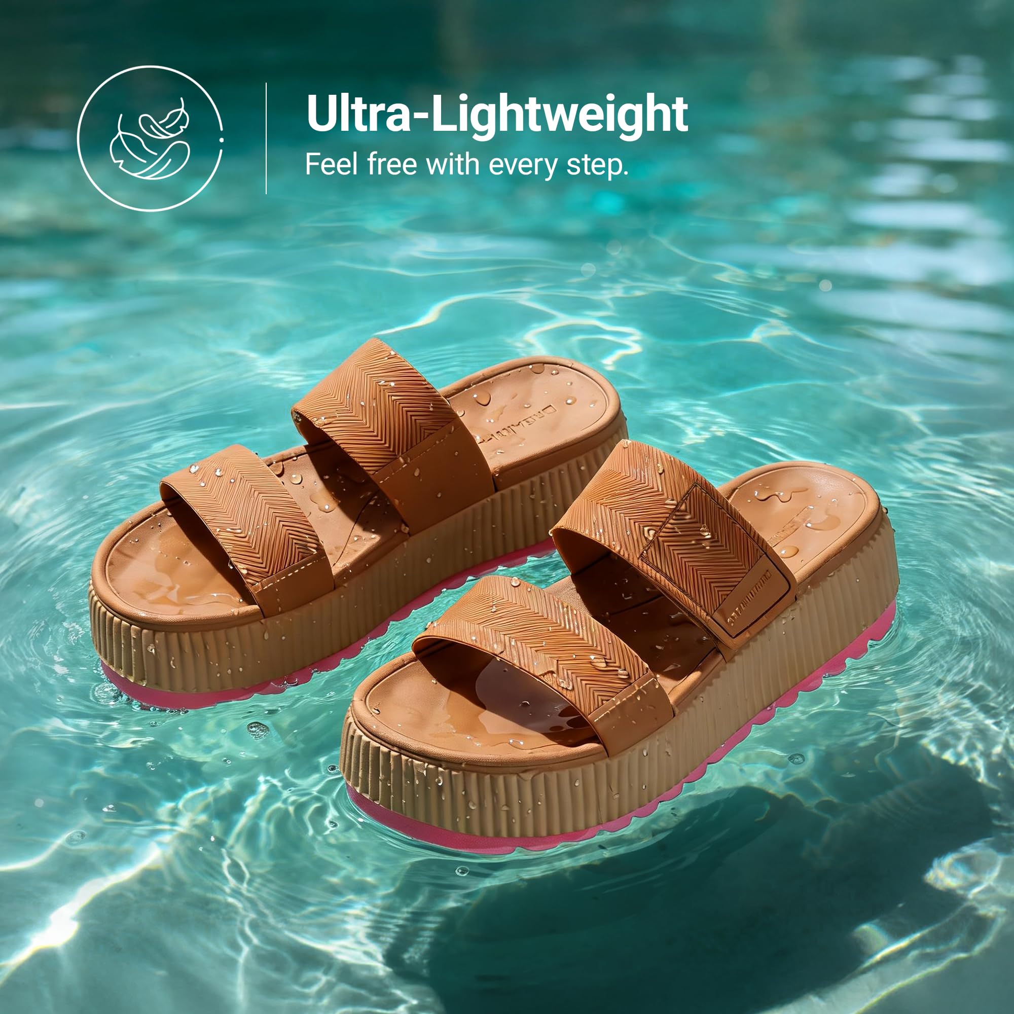 DREAM PAIRS Women's Platform Slip on Adjustable Sandals Lightweight Comfortable Non-Slip Vacation Beach Chunky Open Toe Wedges for Summer Waterproof Shoes 2026 - 5