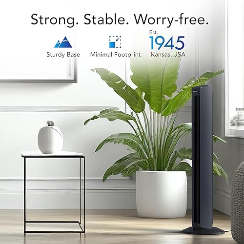 Miniatura 6 de Vornado OZI42DC - Ventilador de torre con control remoto y temporizador, ventilador oscilante de pie para dormitorio, velocidad variable para