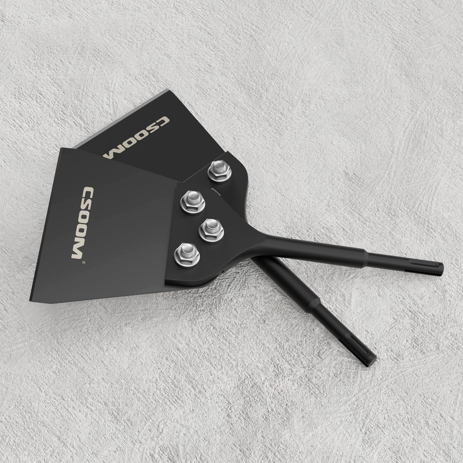 CSOOM Kit raschietto SDS-Plus largo 10,2 cm con bulloni e dadi di ricambio, raschietto adatto per martelli rotanti SDS-Plus e trapani a percussioni, raschietto in vinile Thinset per rimozione adesivi