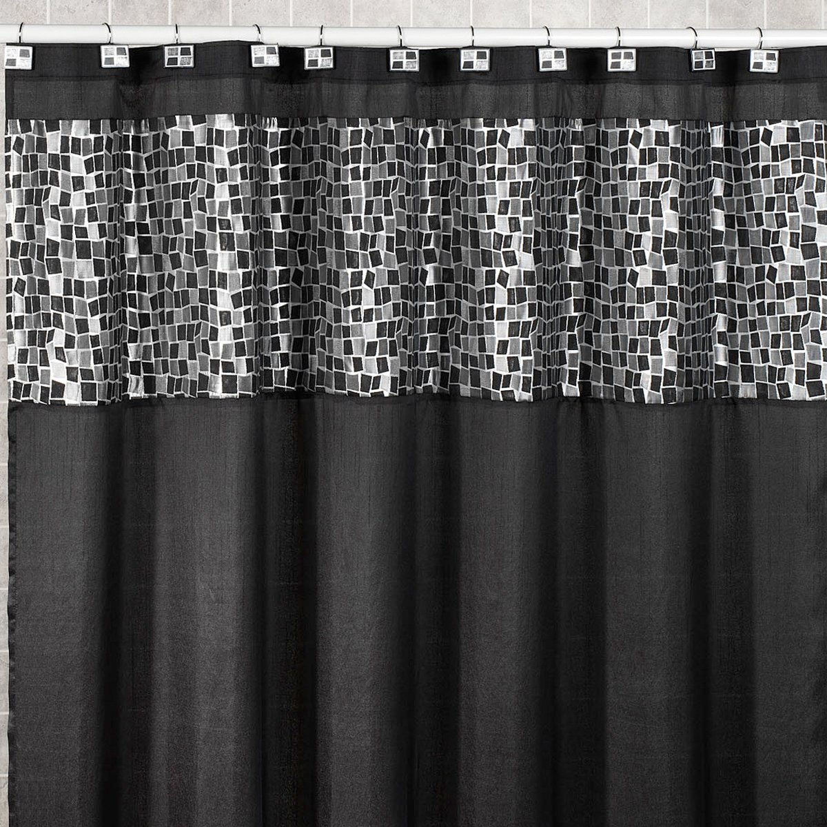 Carnation Home Fashions 100-Percent Polyester Fabric 70 by 84-Inch Shower Curtain, X-Long, Olivia, Multi Color Print