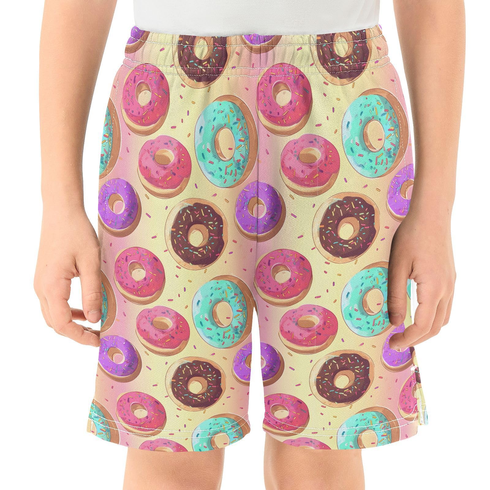 panksolu boy Shorts Colorful Doughnut Youth Athletic Shorts for Boys and Girls 10-11 Y Multicolor
