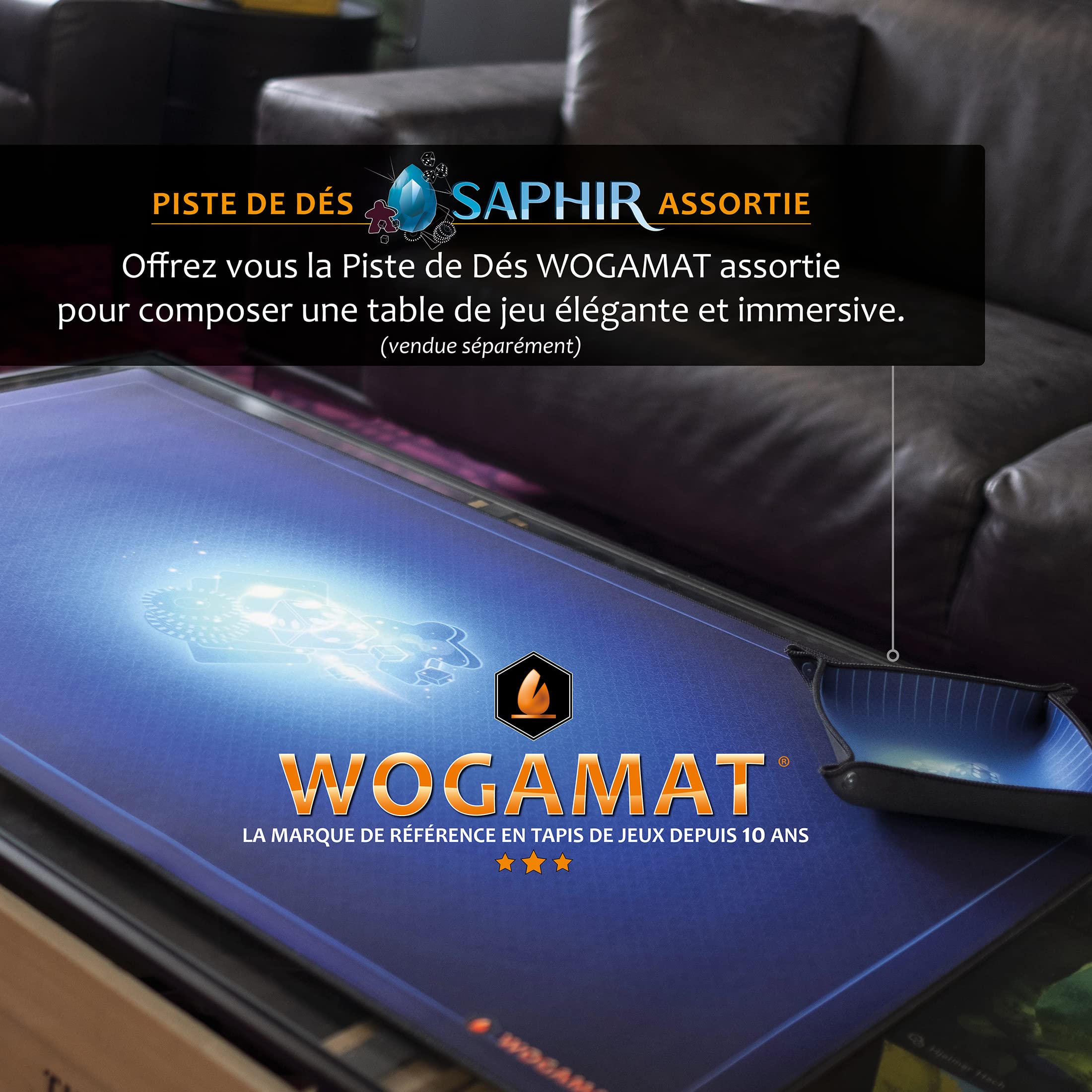 WOGAMAT Teppich für Kartenspiele Brett Würfel 60x100 cm rutschfest leise dick waschbar