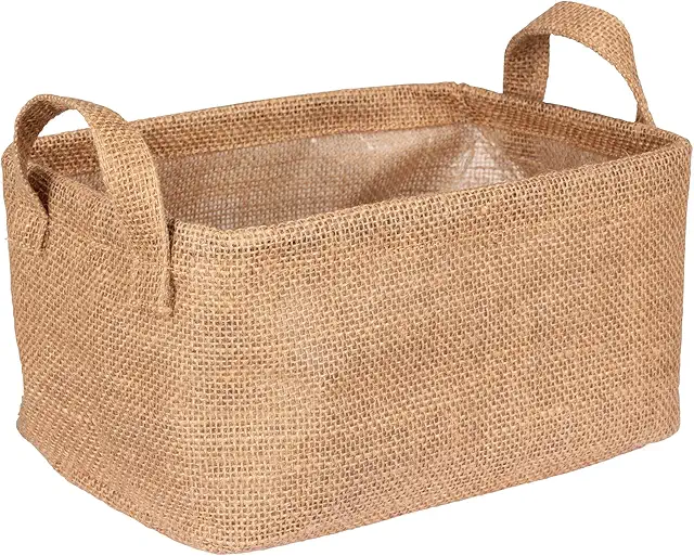 WENKO Juna M Jute Storage Basket - Mand Badkamer Organizer with Handles