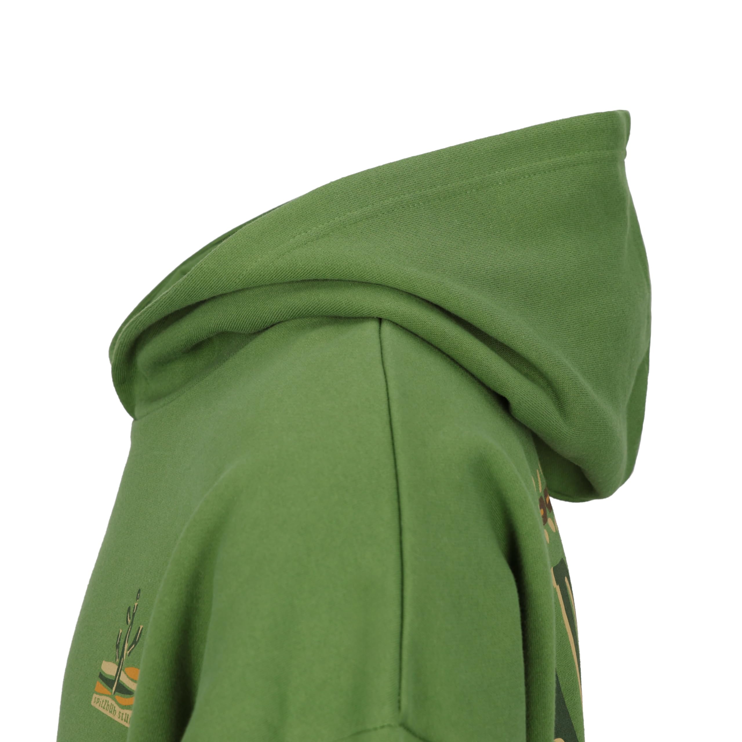 Spitzbub Oversized Hoodie Green Glow – Kapuzenpullover, Grün mit Kaktusprint auf der Brust & großem Rückenprint
