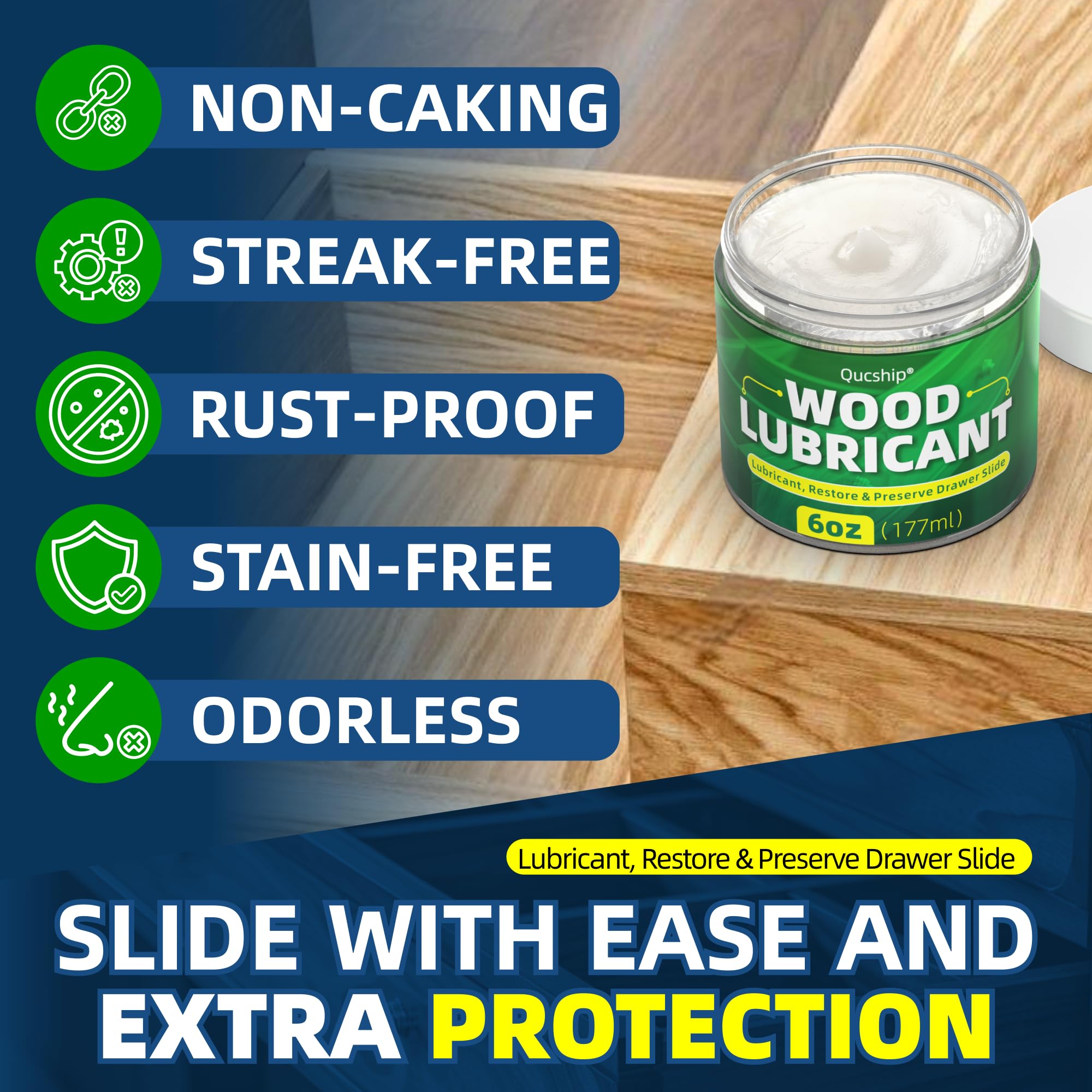 Impresa 6oz. Jar Drawer Wax Sliding Wood Lubricant To Reduce Unwanted Friction - Metal/Wood Drawer Slide Wax - View #11