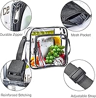 Vista 4 de Bolso cruzado transparente aprobado para estadios, bolsa de hombro transparente con correa ajustable para trabajo, conciertos, eventos deportivos