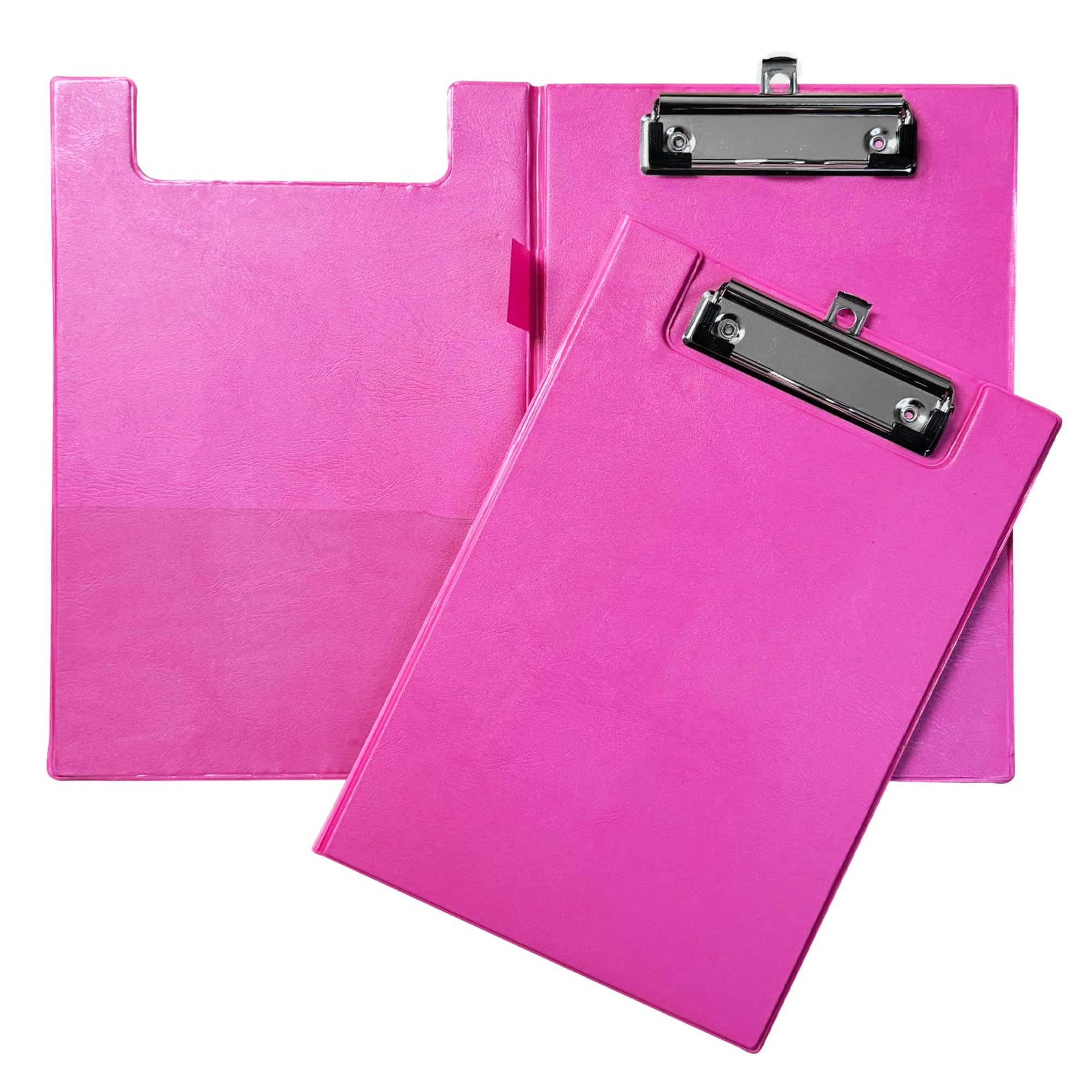 Janrax Pink Foldover Clipboard – A5 Folding Clipboard with Front Cover, Inside Pocket & Hanging Hook