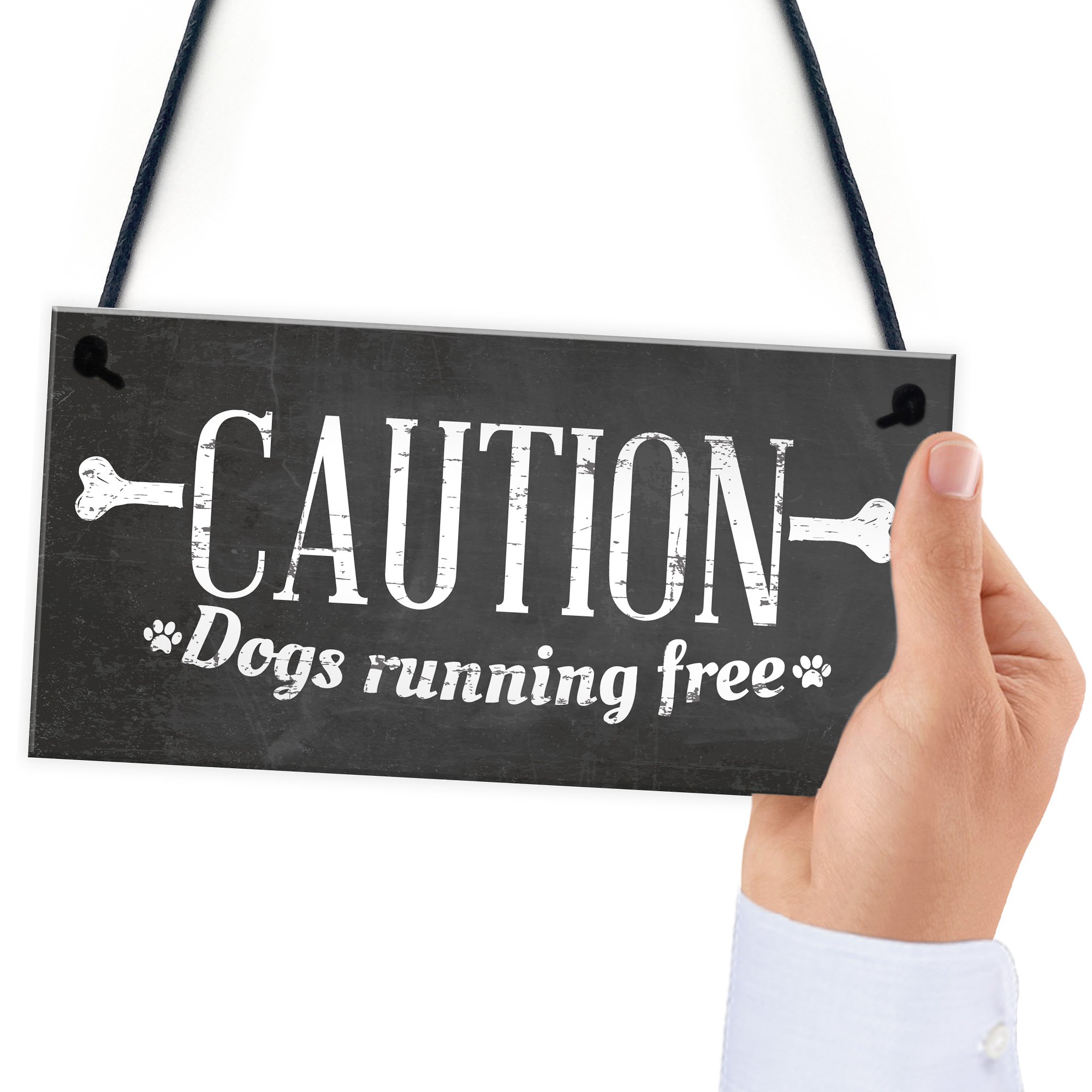Warnschild „Caution Dogs Running Free“ – PVC, 20x10 Cm, Für Gartenzaun, Haustiersicherheit