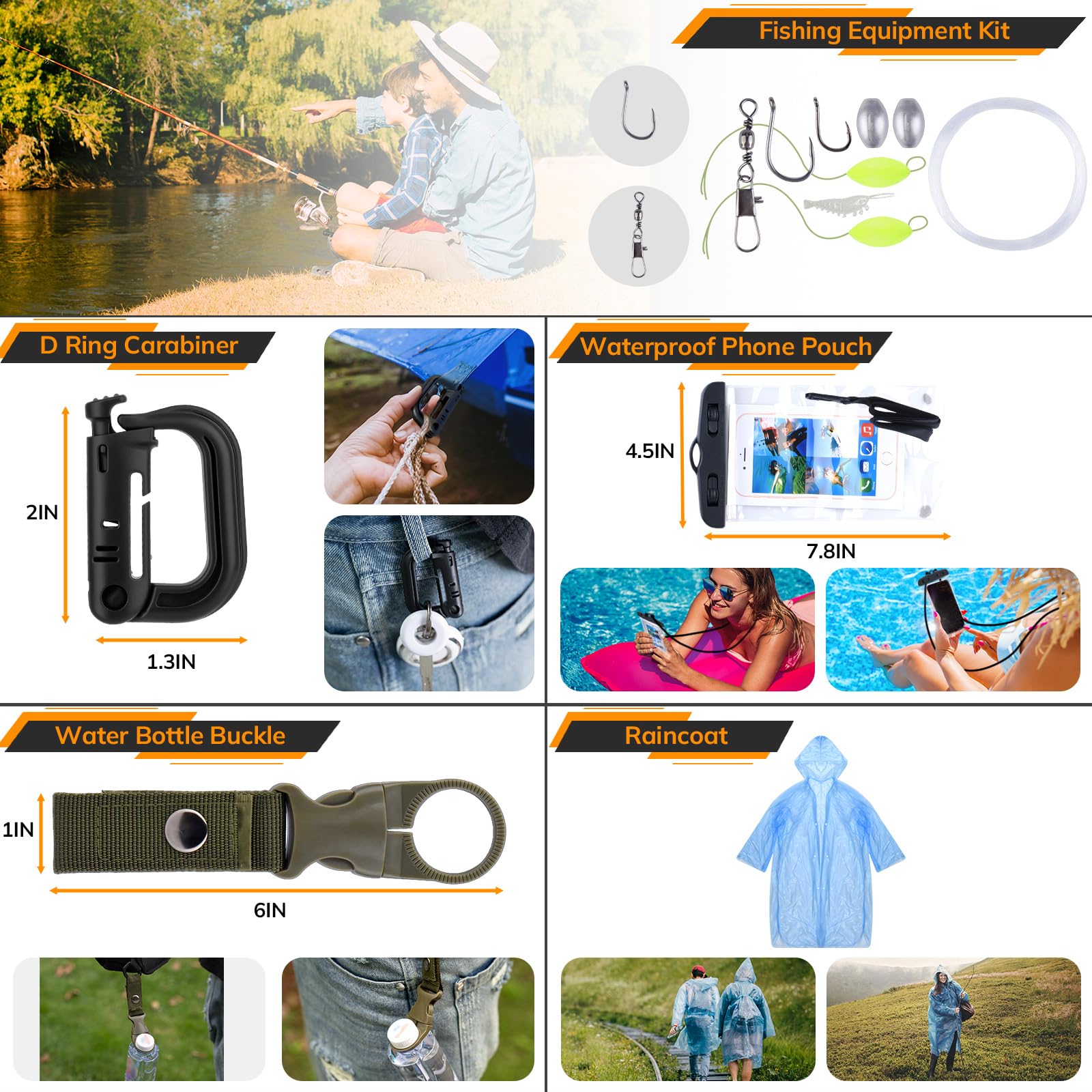 Kit de supervivencia, 250 herramientas de supervivencia, equipo táctico y bolsa de trauma, kit de primeros auxilios de supervivencia con bolsa cruzada Molle y tienda de campaña de emergencia para