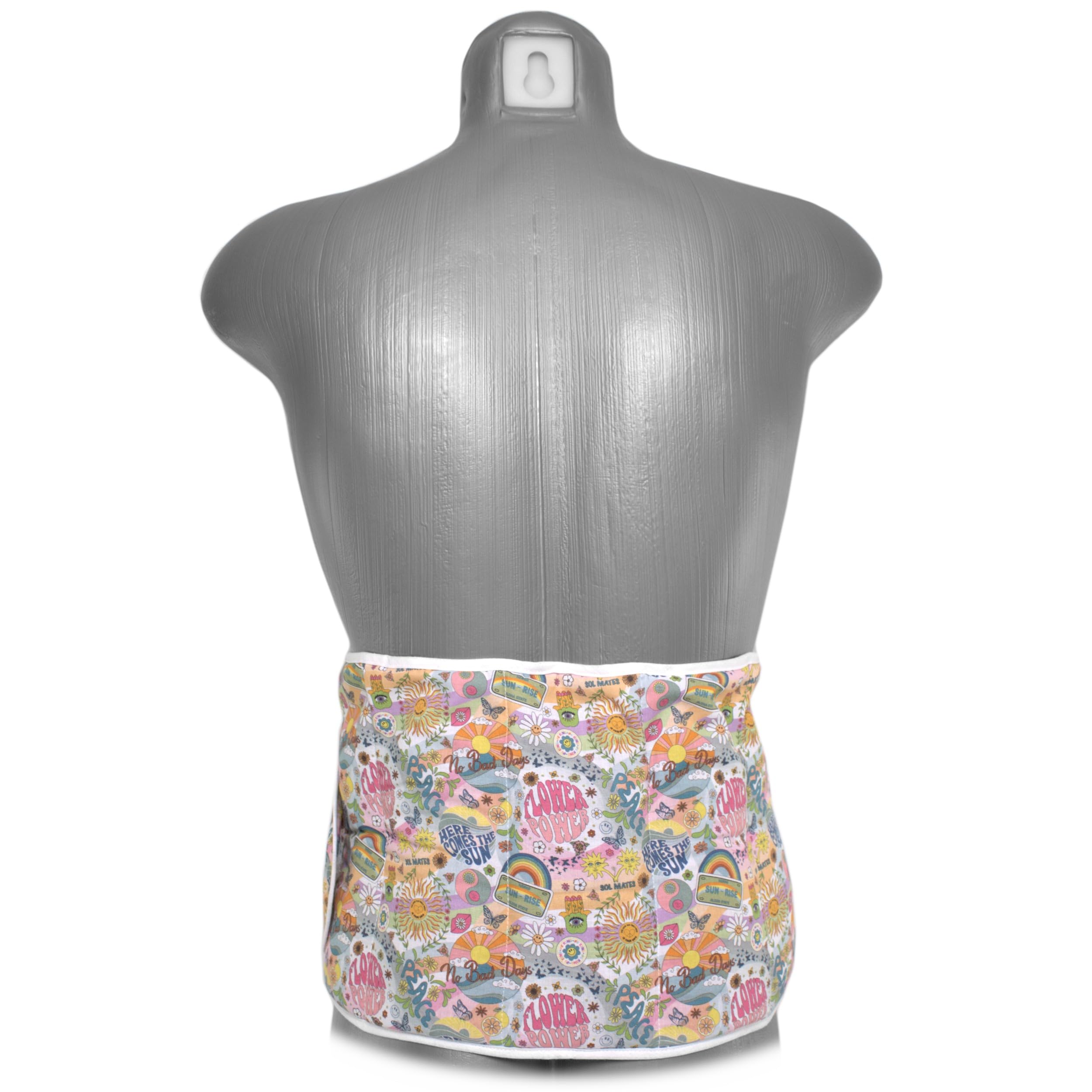 Cuscino termico cintura, semi di grano e segale bio (Lunghezza totale: 135cm, Flower Power, Cotone Bio) Grande cuscino riscaldabile, caldo e freddo - microonde, forno e frigorifero