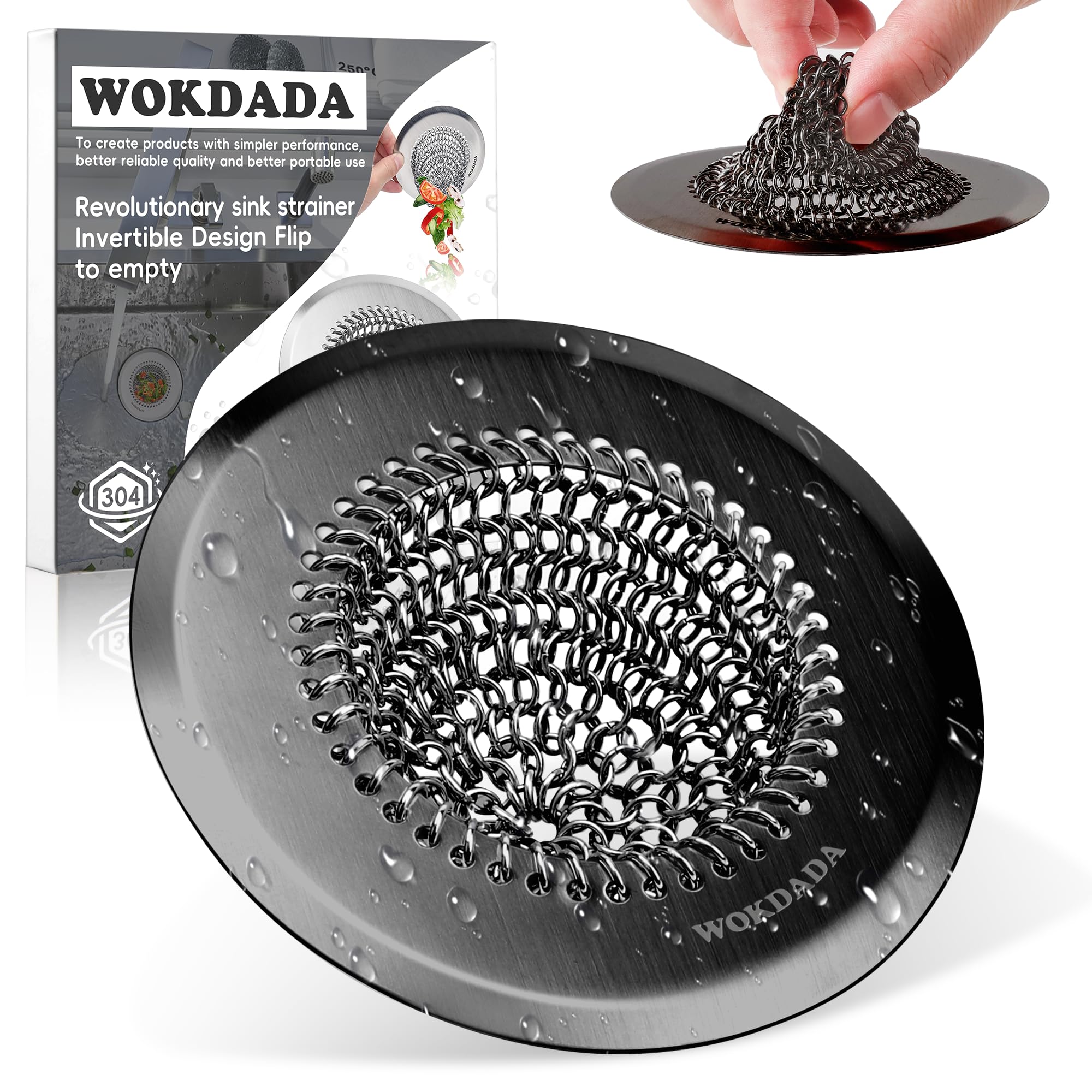 Filtre de vidange d'évier révolutionnaire antirouille wokdada en maille d'acier