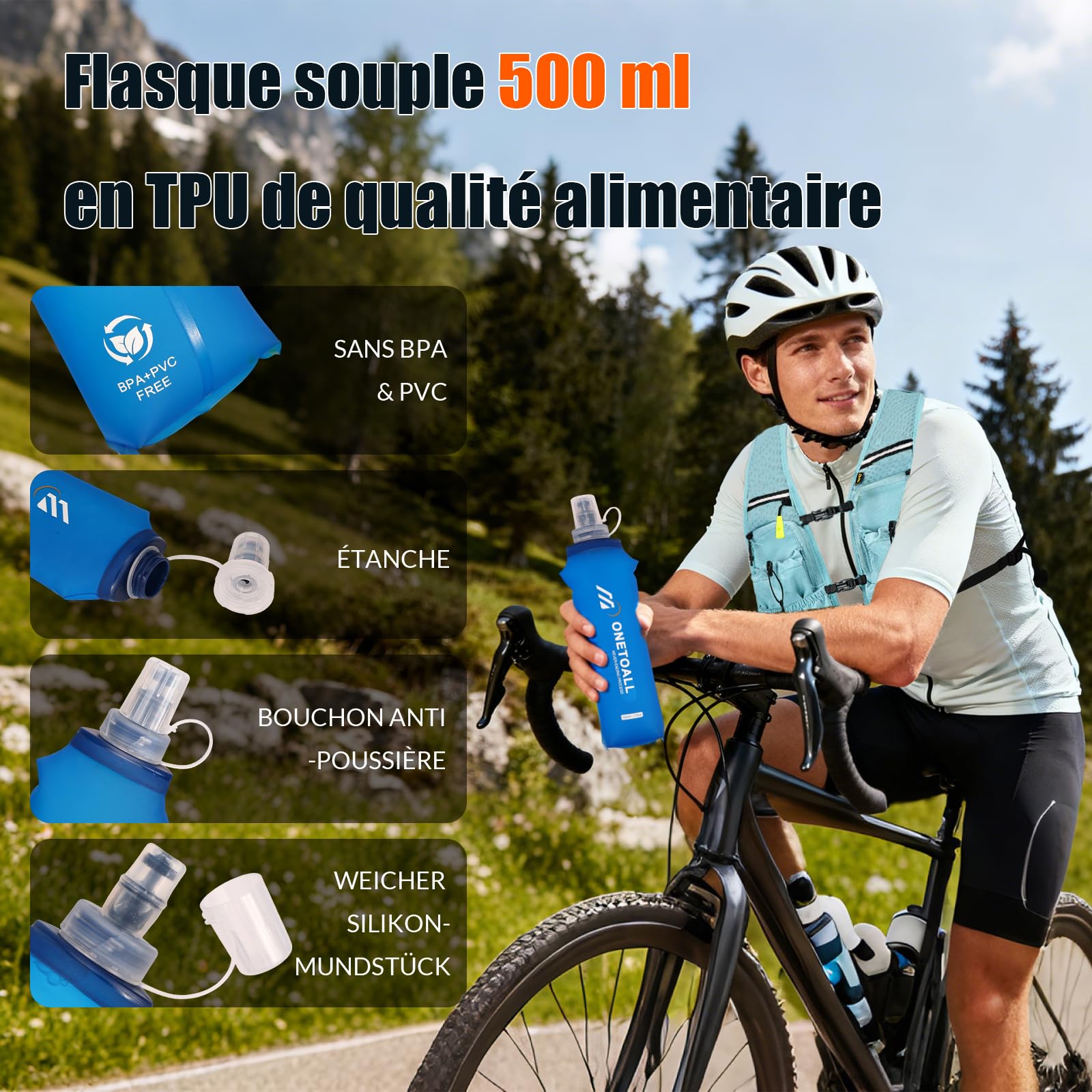 Gilet Hydratation Running Femme Est Un Gilet Course à Pied pour Trail et Randonnée, avec Poche à Eau 2L TPU et Flasque 500ml, Léger et Respirant pour Un Confort Optimal sans Rebond