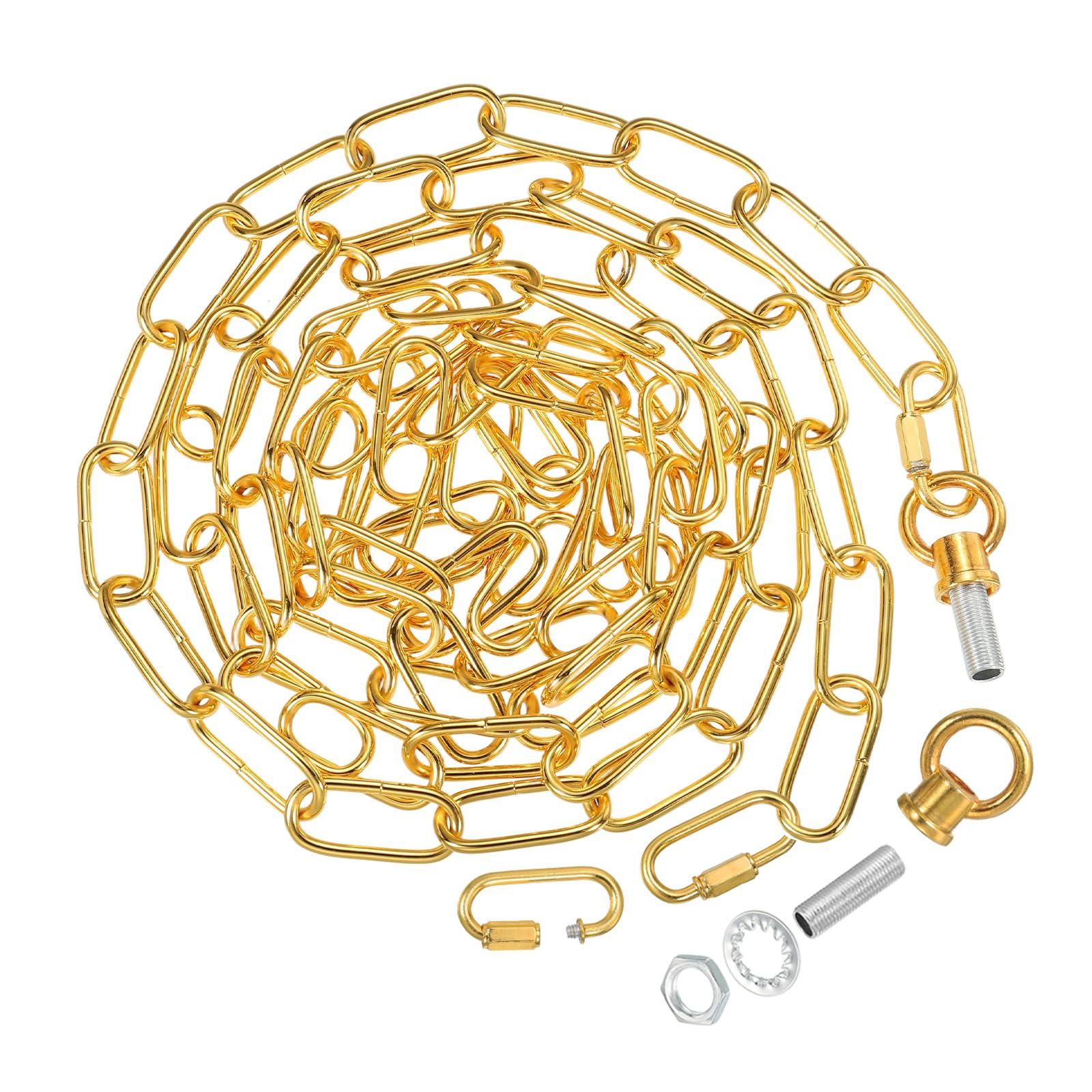 PATIKIL 15 Feet Lighting Chain for Hanging Lamp, Chandelier Chain Light Fixture Chain Load Capacity 65 lbs for Pendant Light, Ceiling Fan, Bright Gold — Amazon image 12
