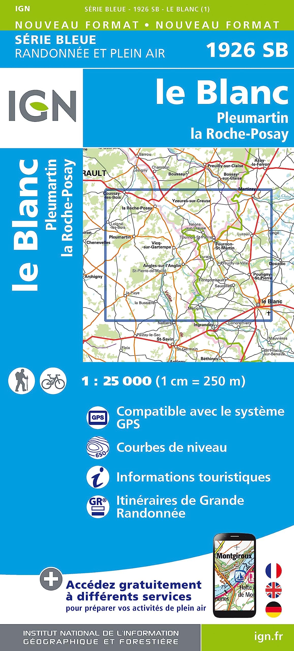 Le Blanc / Pleumartin / La Roche-Posay gps: 1926 (Série Bleue)