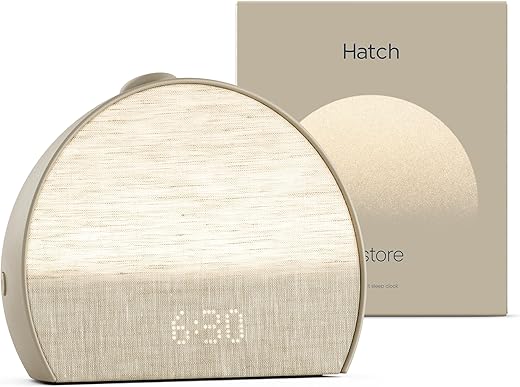 Hatch Restore 3 Sunrise Alarm Clock, Sound Machine, Smart Light (Greige) - White Noise, Screen-Free Sleep Routine