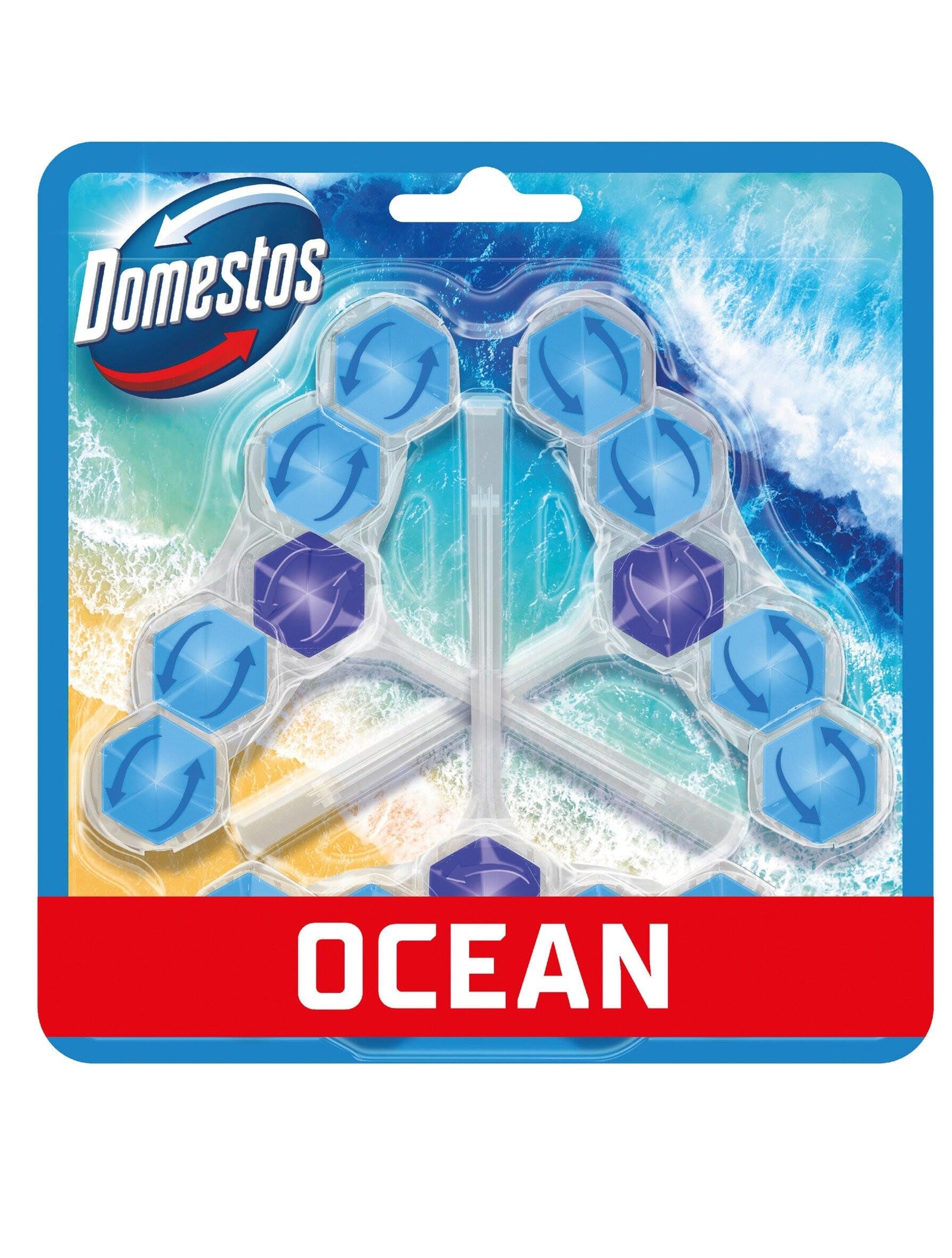 Domestos Power 5 Ocean Toilet Rim Blocks 3X 50 g