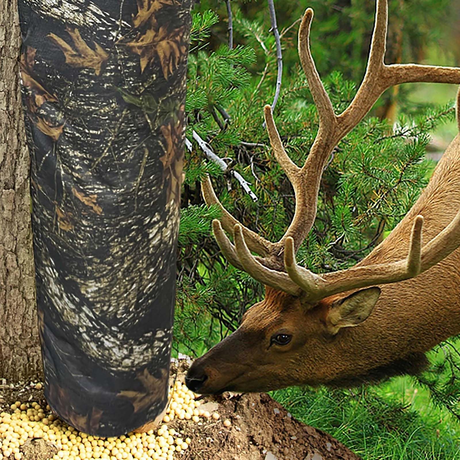 Hirsch Futterspender mit Verstellbarem Gurt, Wasserdichter Hirsch Fütterung, Hängender Schwerkraft Hirsch Mais Futterspender für Jagd und Fütterung-2 Piece