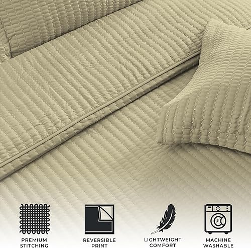 Miniatura 3 de Great Bay Home Juego de ropa de cama King de 3 piezas, ligero, con puntada de canal de verano, con fundas, colchas de eucalipto ultra suaves,