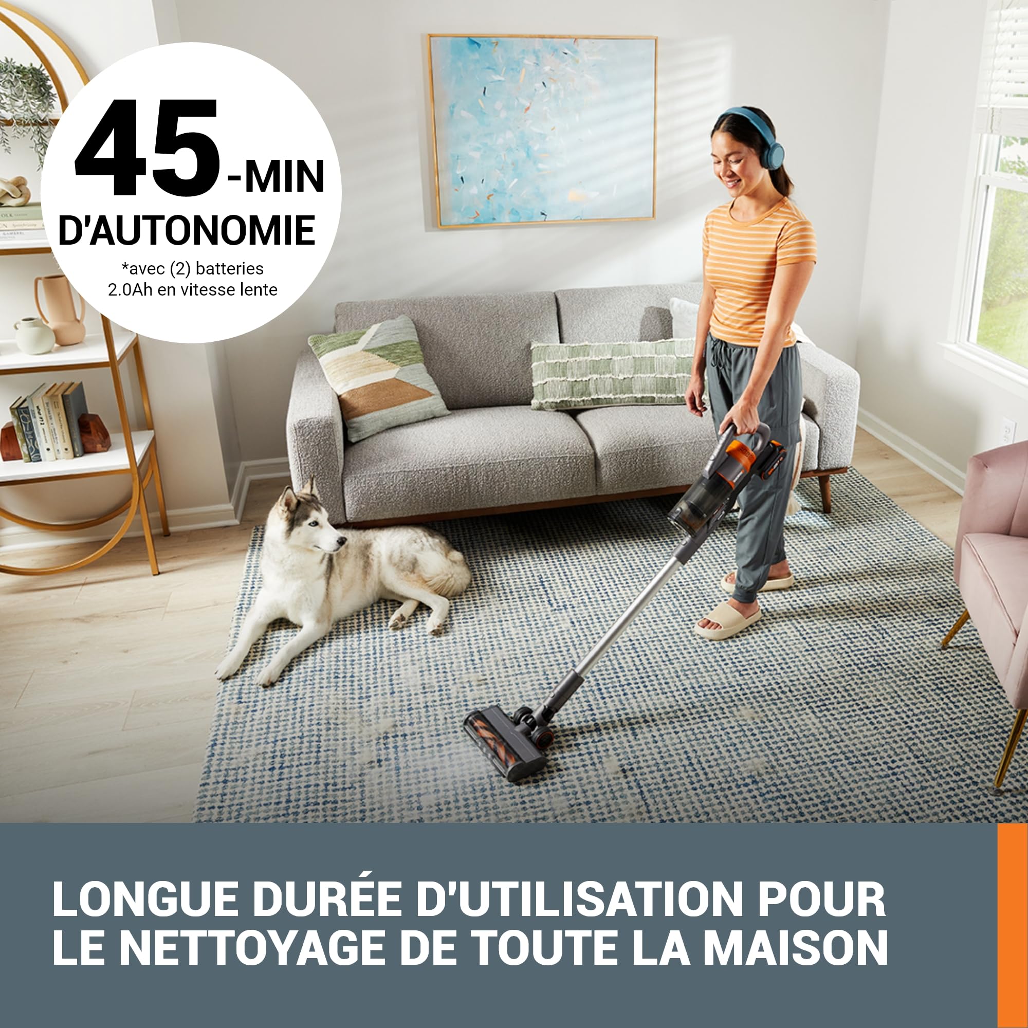 WORX 20V Akku Staubsauger WX038, 25kPa Handstaubsauger, 2x2Ah Akkus & Dual | 25 kPa Handstaubsauger, 45 Min. Laufzeit, für Haustierhaare, Teppich & Auto, 2x2Ah Akkus, Wandhalterung, Doppellader