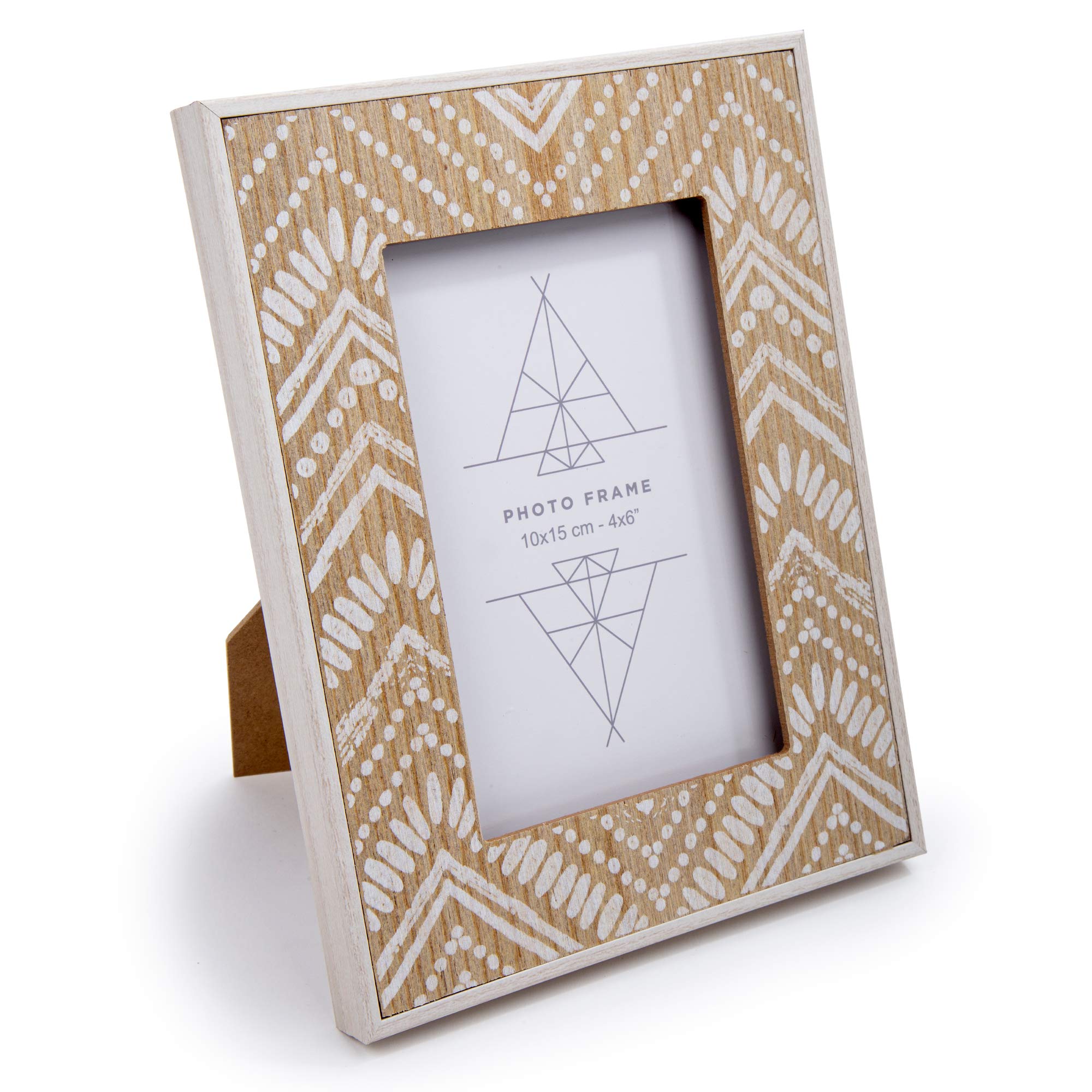 Truu Design, 4 x 6 inches, Ivory Boho Wooden Picture Frame