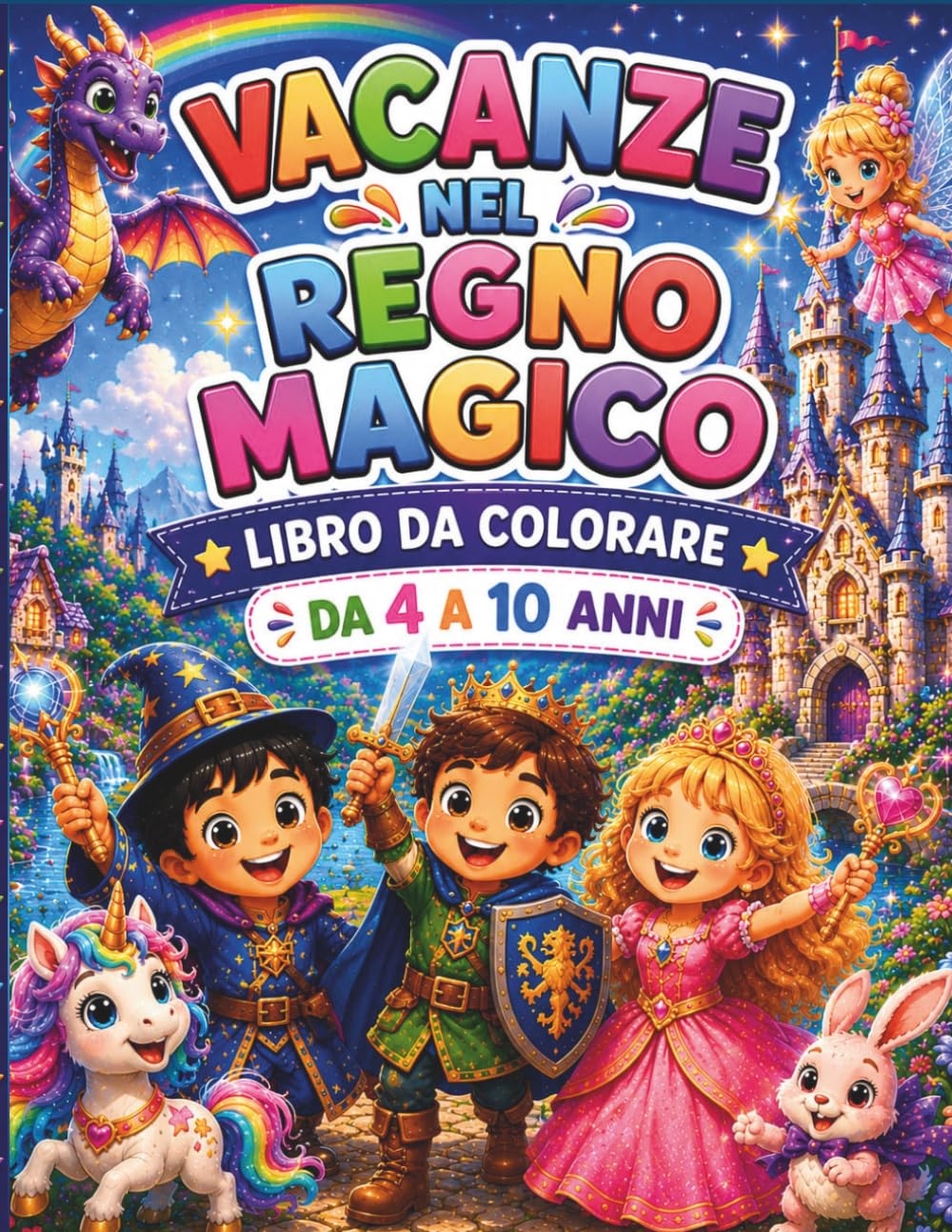 Vacanze nel Regno Magico: Libro da colorare