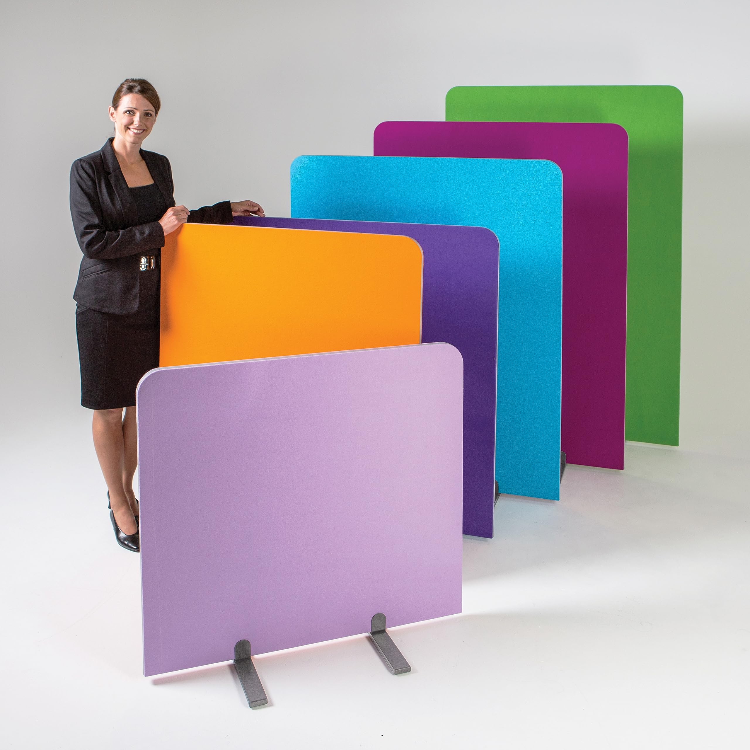 Wonderwall Floor Standing Room Divider Screens | (H)1400 x (W)1200mm | Create space | Double-sided | for School, Nursery, Exhibition, Study areas, Classroom, Library | (Violet, Loop Nylon)