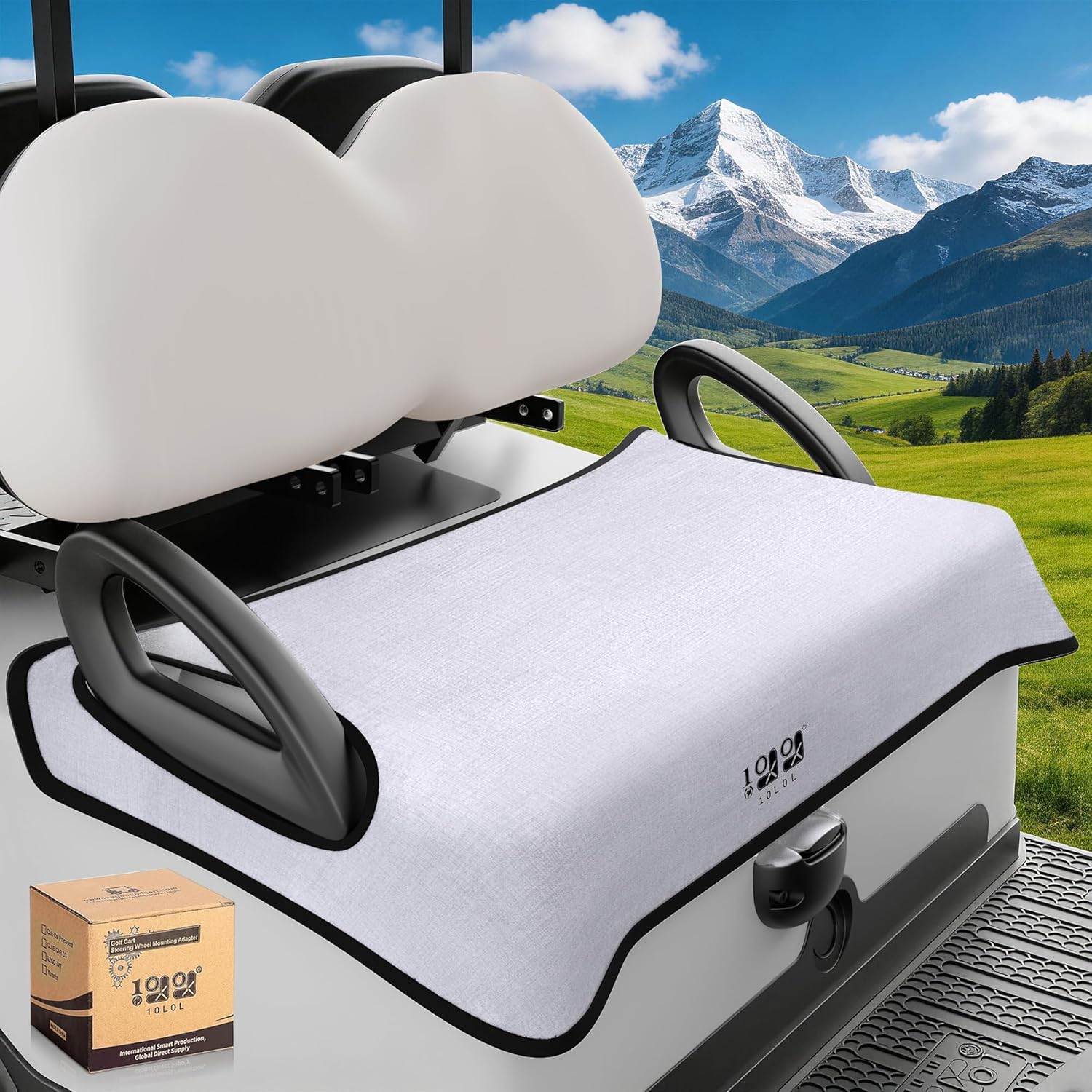 10L0L Universal Golf Cart Seat Covers/Seat Blanket for EZGO TXT/RXV & Club Car DS/Precedent, Breathable Seat Towel/Seat Cushions with Non-Slip Backing, All-Season Comfort (Not for Yamaha)