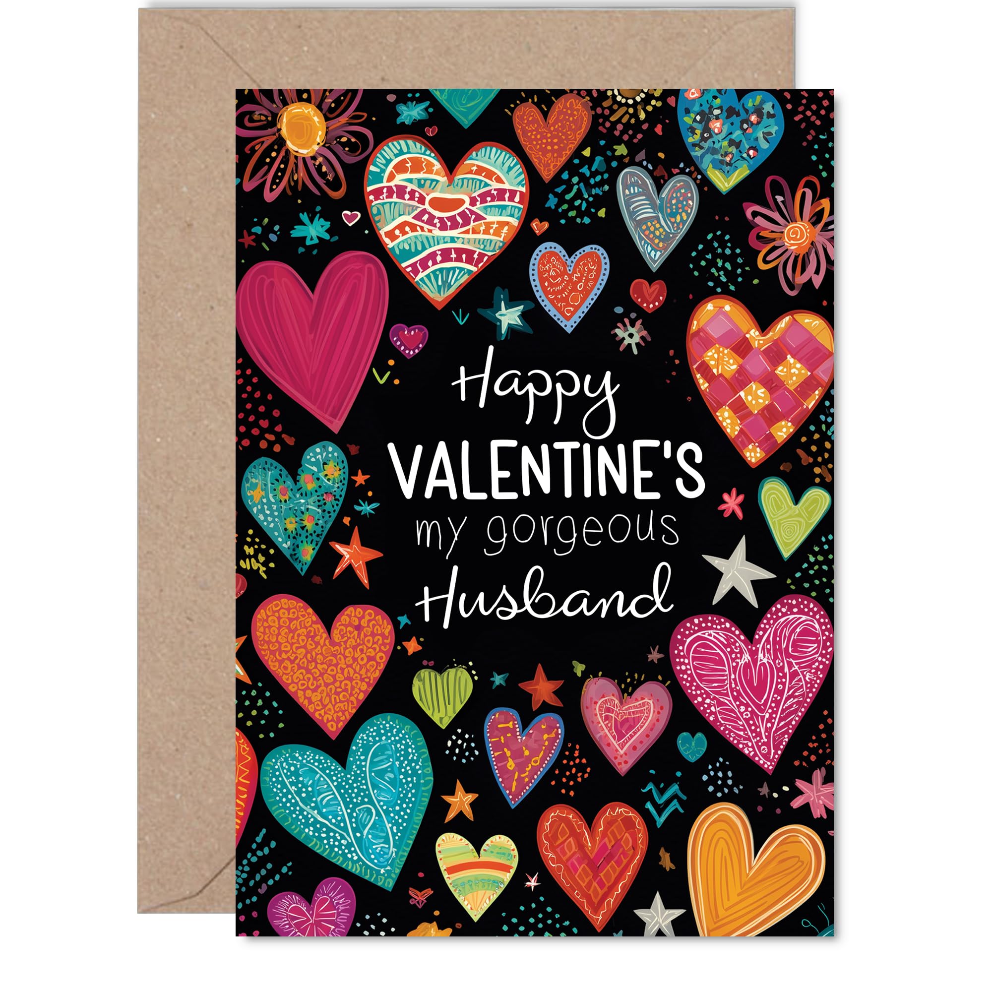 Husband Valentine's Day Card - I love you always and forever - Happy Valentines Card for Husband from Wife Partner, 5x7 Inch Valentine Greeting Cards