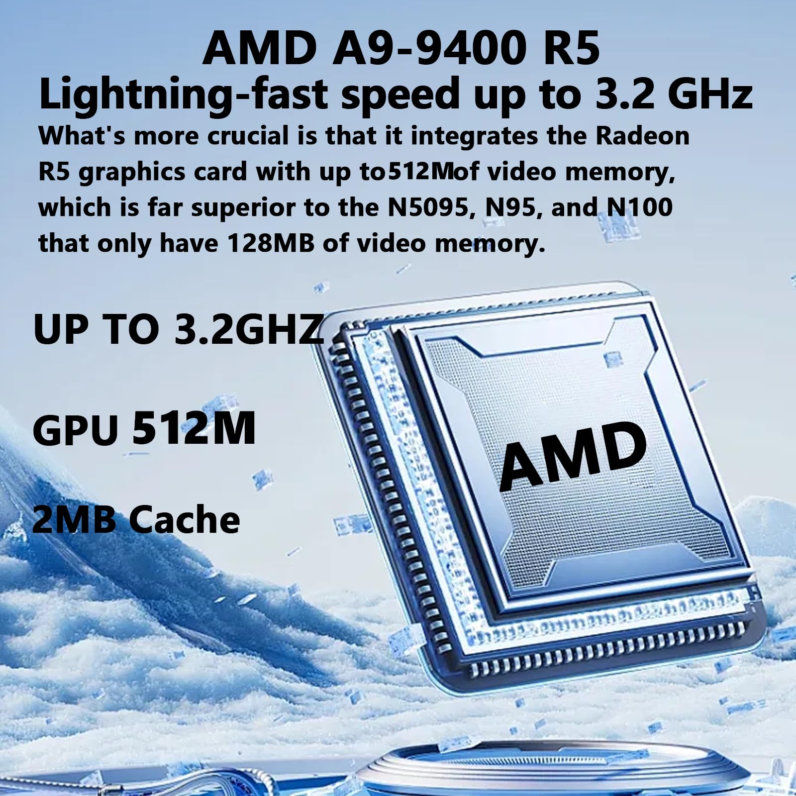 16-Zoll Laptop 8GB DDR RAM 256GB SSD AMD A9-9400 Radeon R5 Prozessor 3,2 GHz 9000mAh Akku USB 3.0 Dual-Band WLAN Webcam